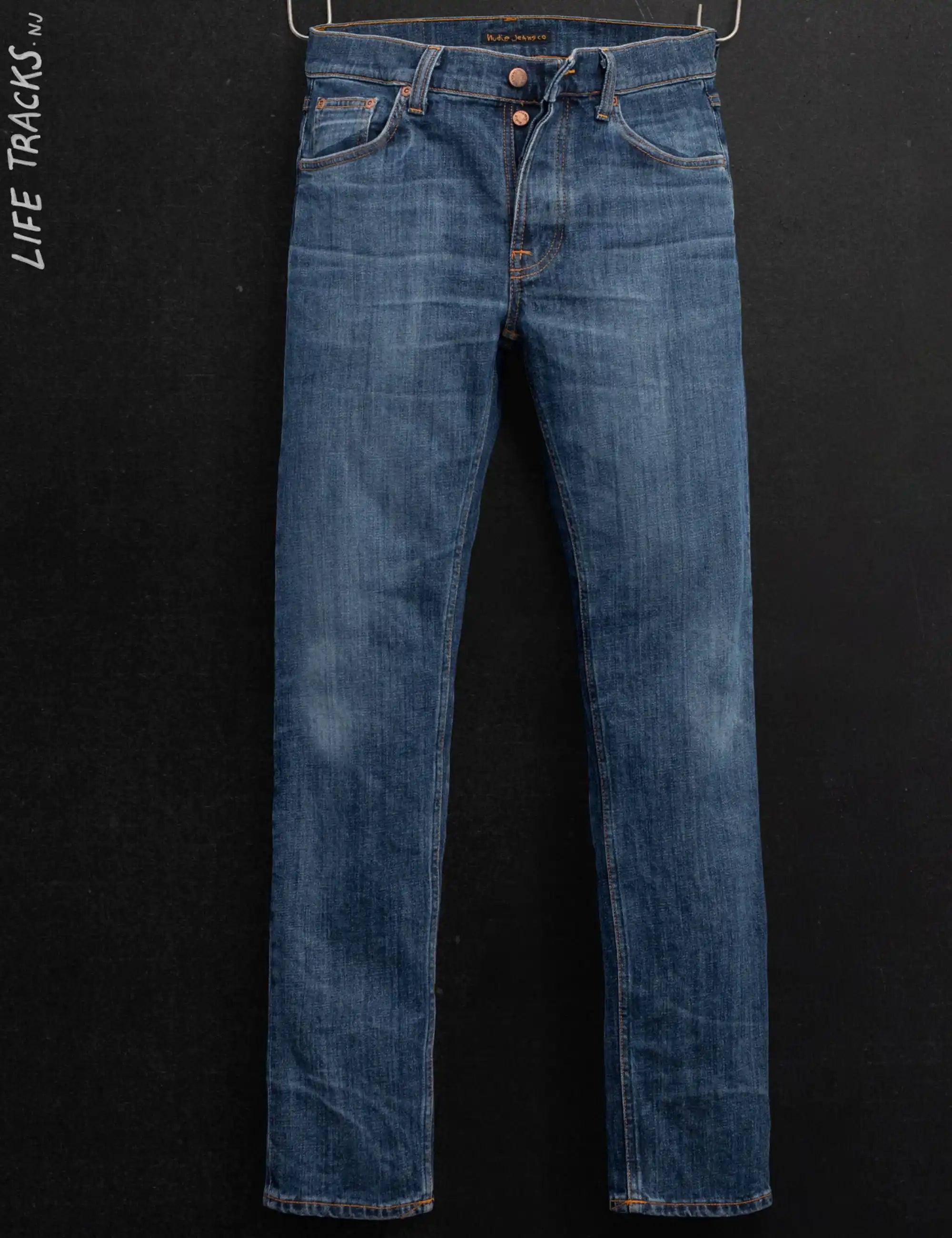 Nudie Jeans Solid Ollie Jeans - Blue, Echo Tracks