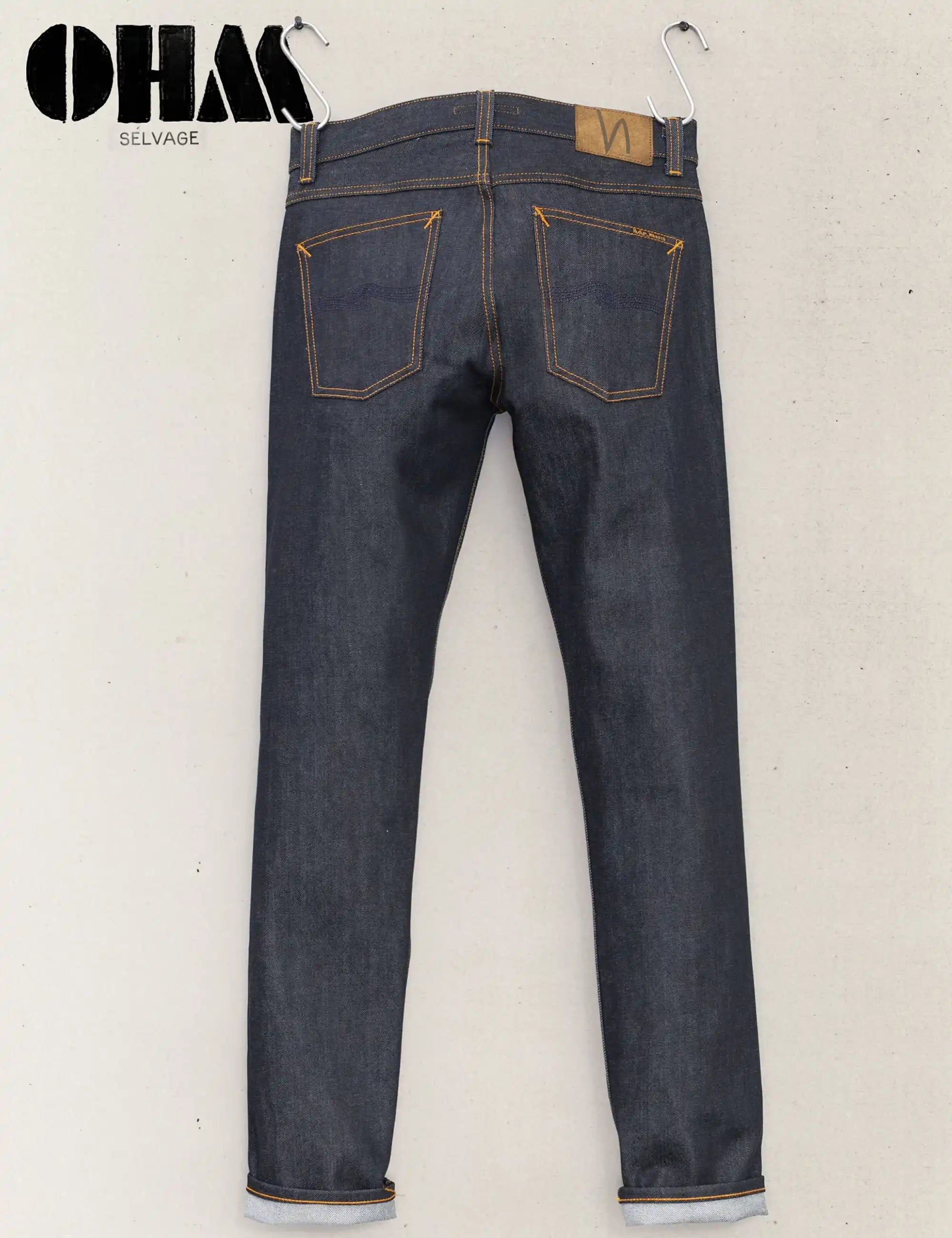 Nudie Jeans Lean Dean Jeans - Blue, Dry Ohm Selvage