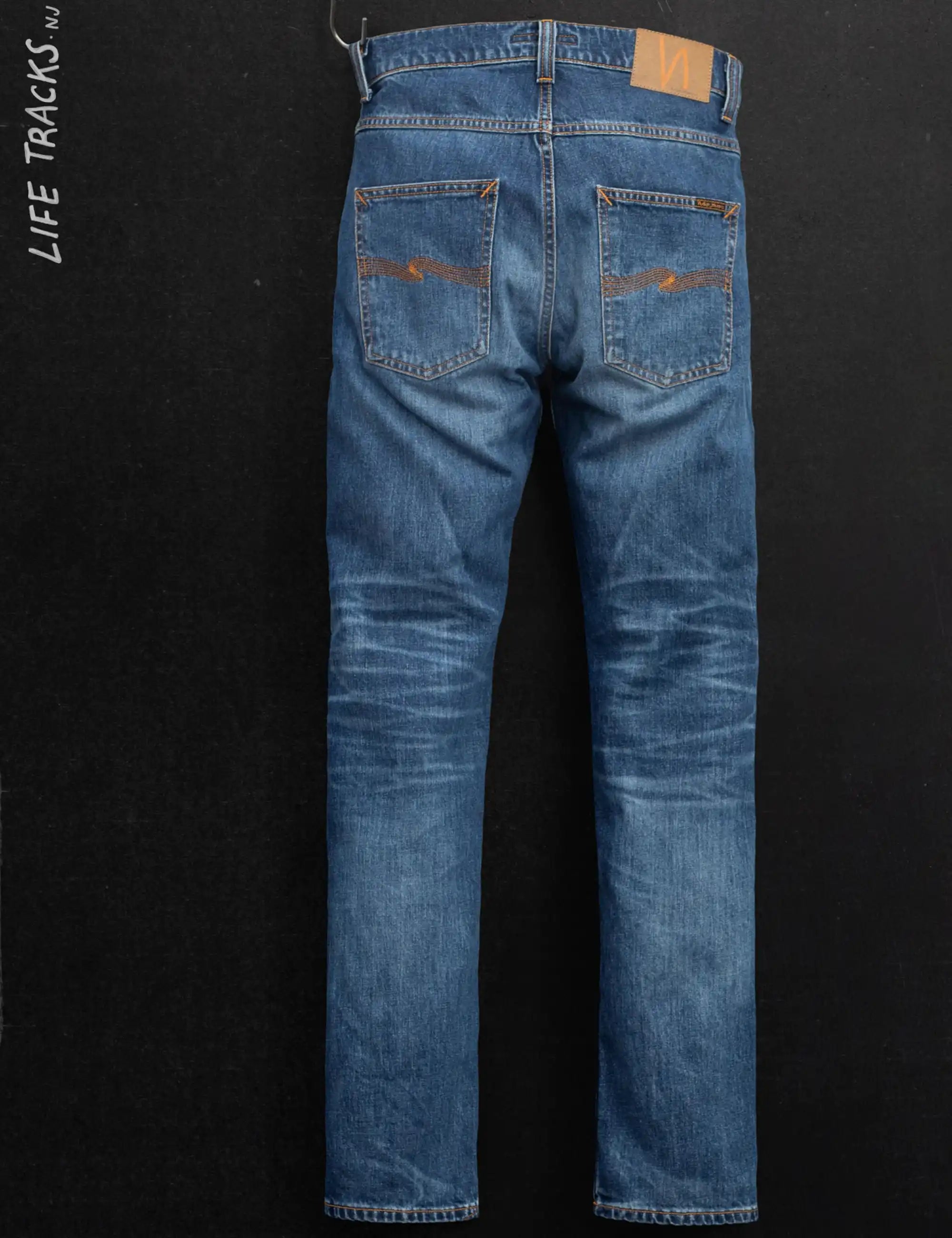 Nudie Jeans Grim Tim Jeans - Blue, Life Tracks