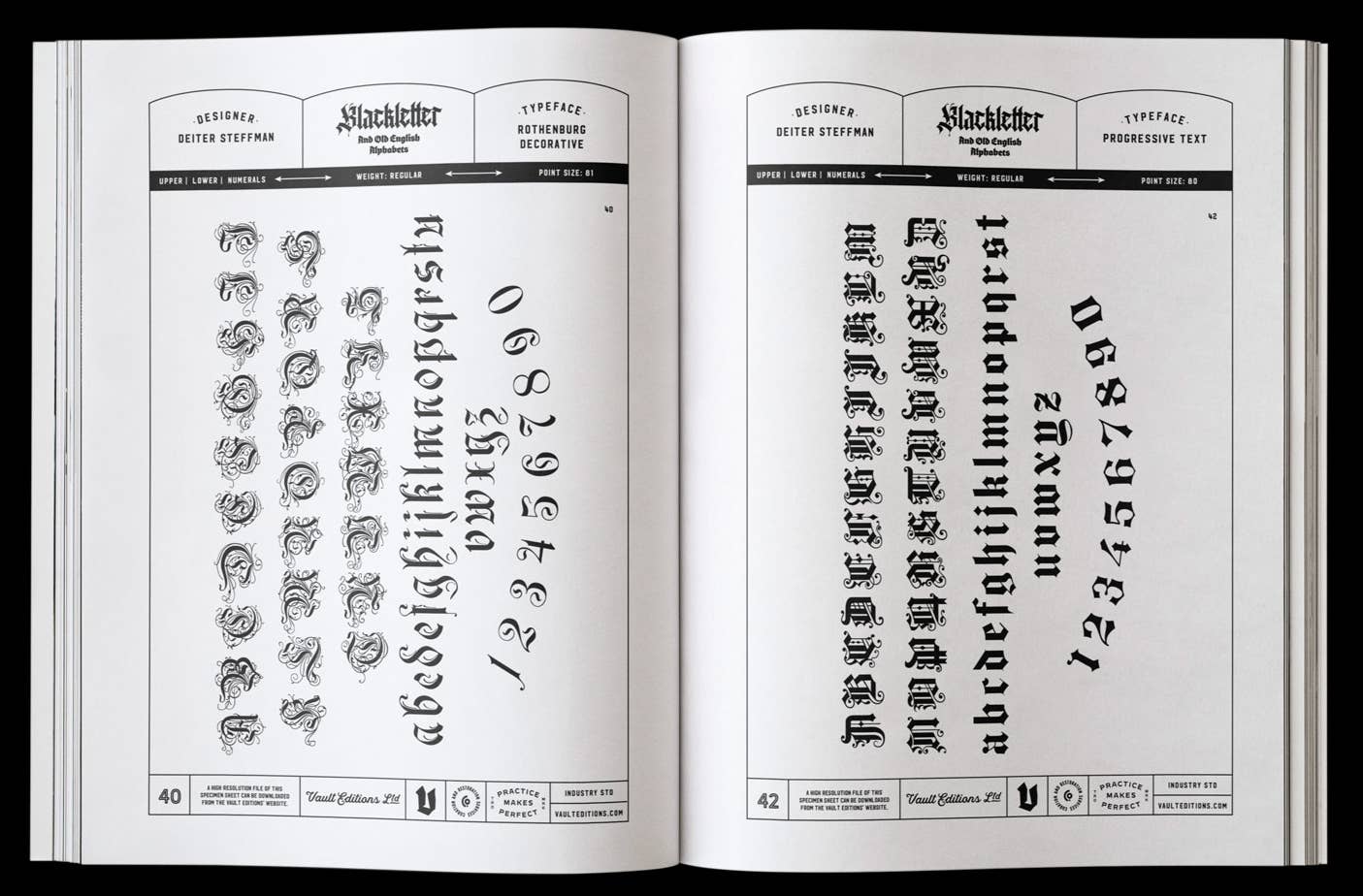 Vault Editions The Blackletter & Old English Lettering Reference Book by James Kale