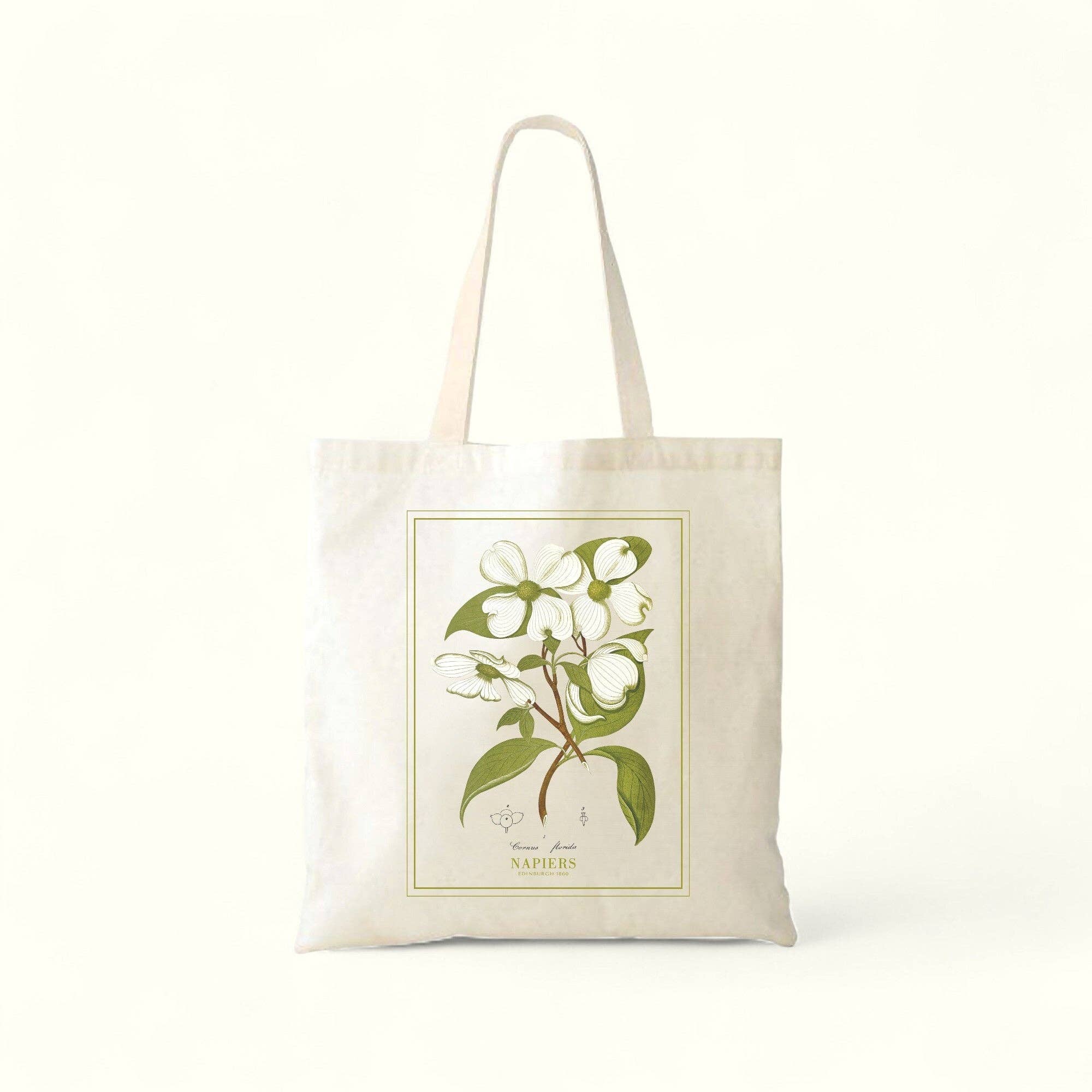 Napiers Printed Tote Bag - Botanical Design: Botanical Illustration - Pomegranate