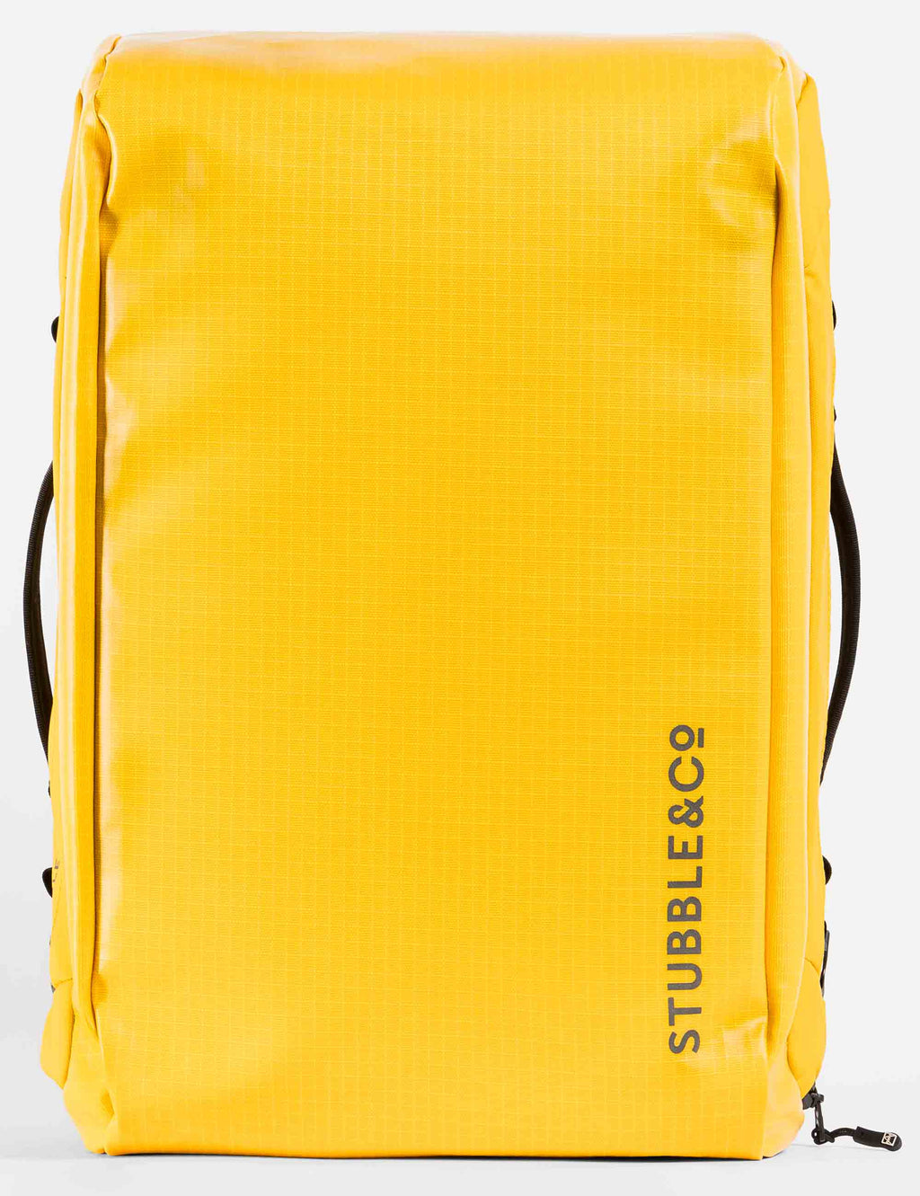 Yellow 30L kit bag back panel with small handle loop and brand mark.