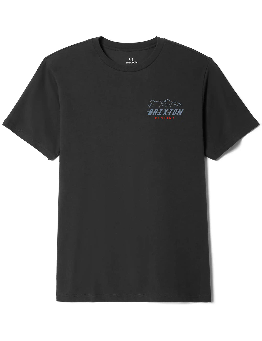 Vintage black crewneck t-shirt with small BRIXTON COMPANY logo on left chest