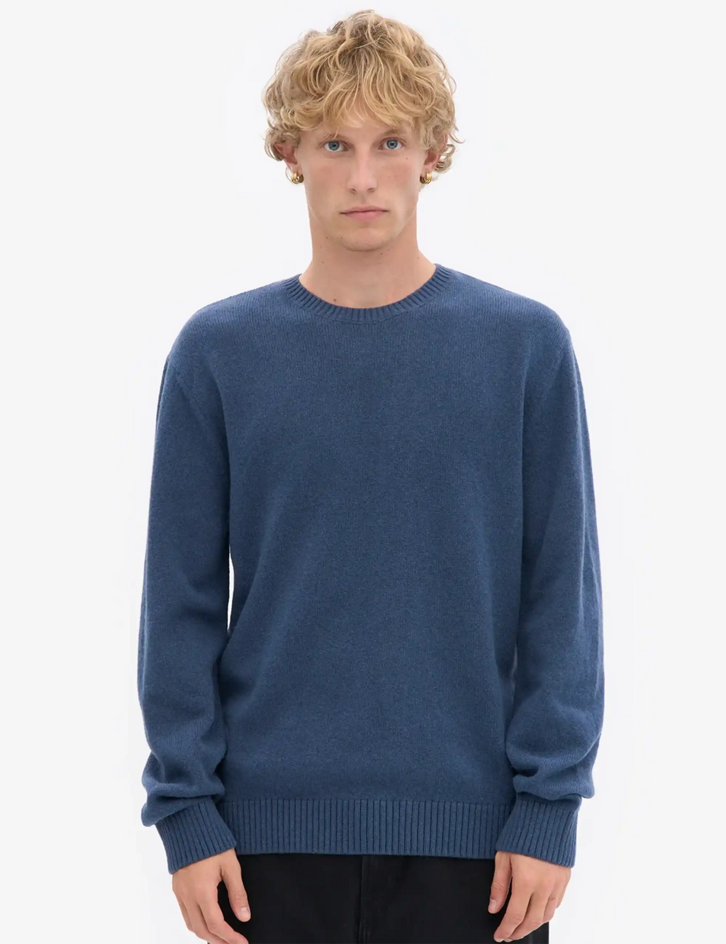 Classic Merino Wool Crew Sweater - Petrol Blue