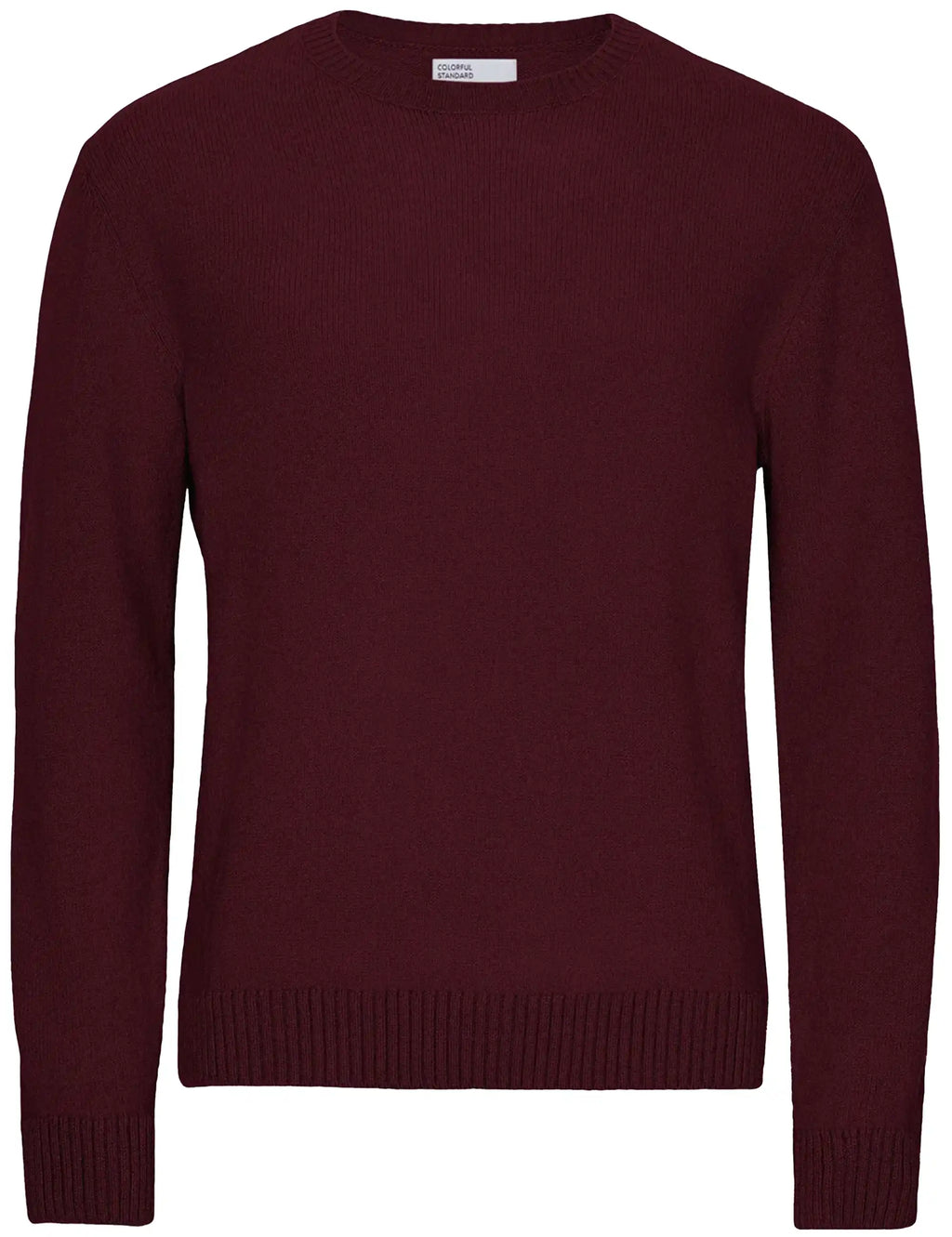 Classic Merino Wool Crew Sweater - Oxblood Red