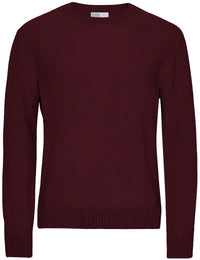Classic Merino Wool Crew Sweater - Oxblood Red