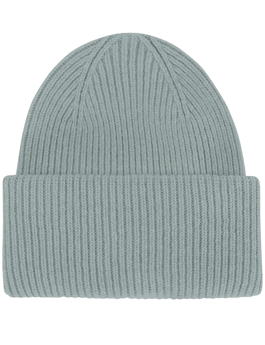 Merino Wool Chunky Beanie Hat - Steel Blue