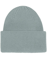 Merino Wool Chunky Beanie Hat - Steel Blue