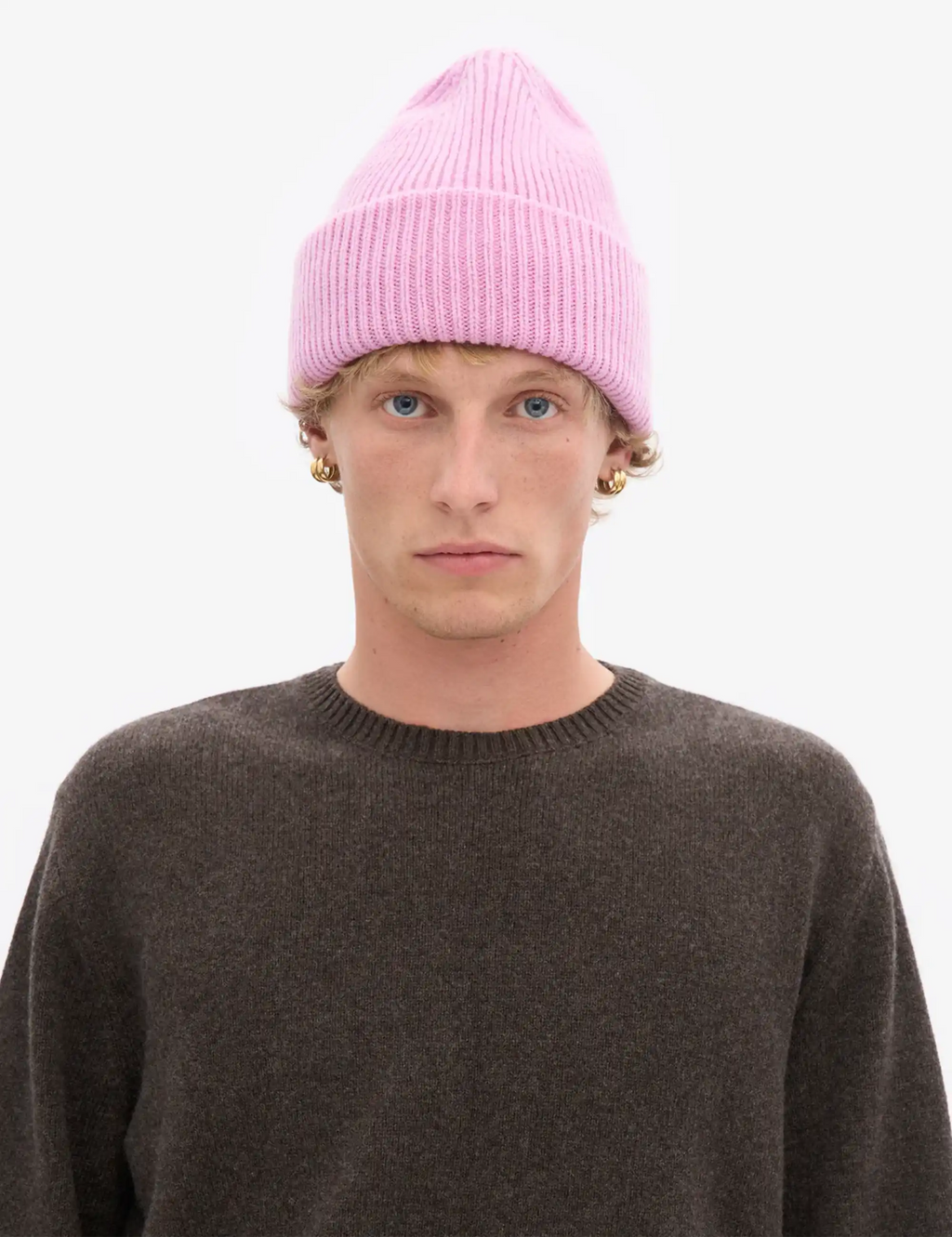 Merino Wool Chunky Beanie Hat - Cherry Blossom