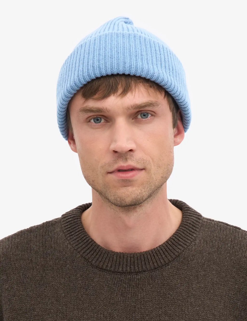 Merino Wool Chunky Beanie Hat - Seaside Blue