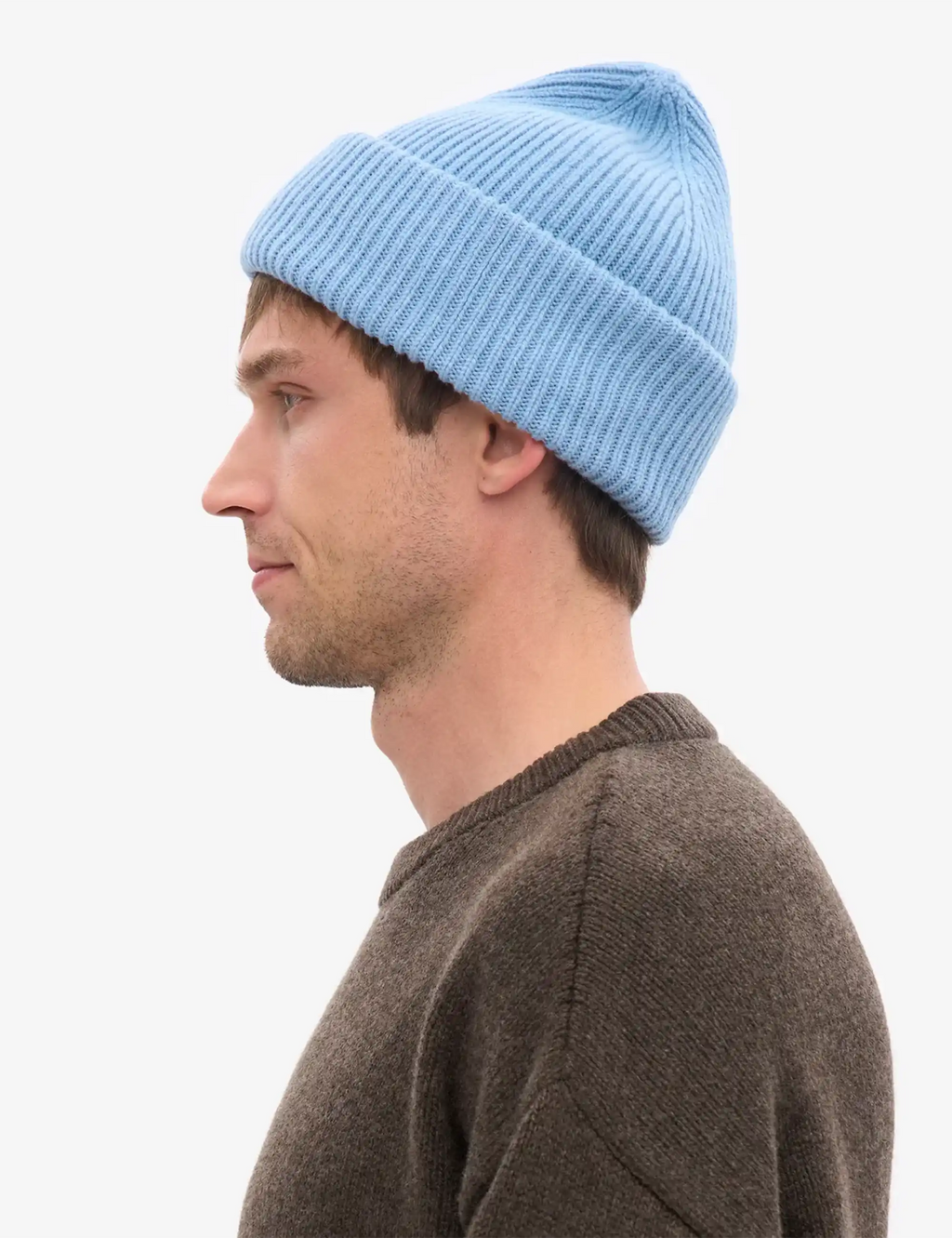 Merino Wool Chunky Beanie Hat - Seaside Blue
