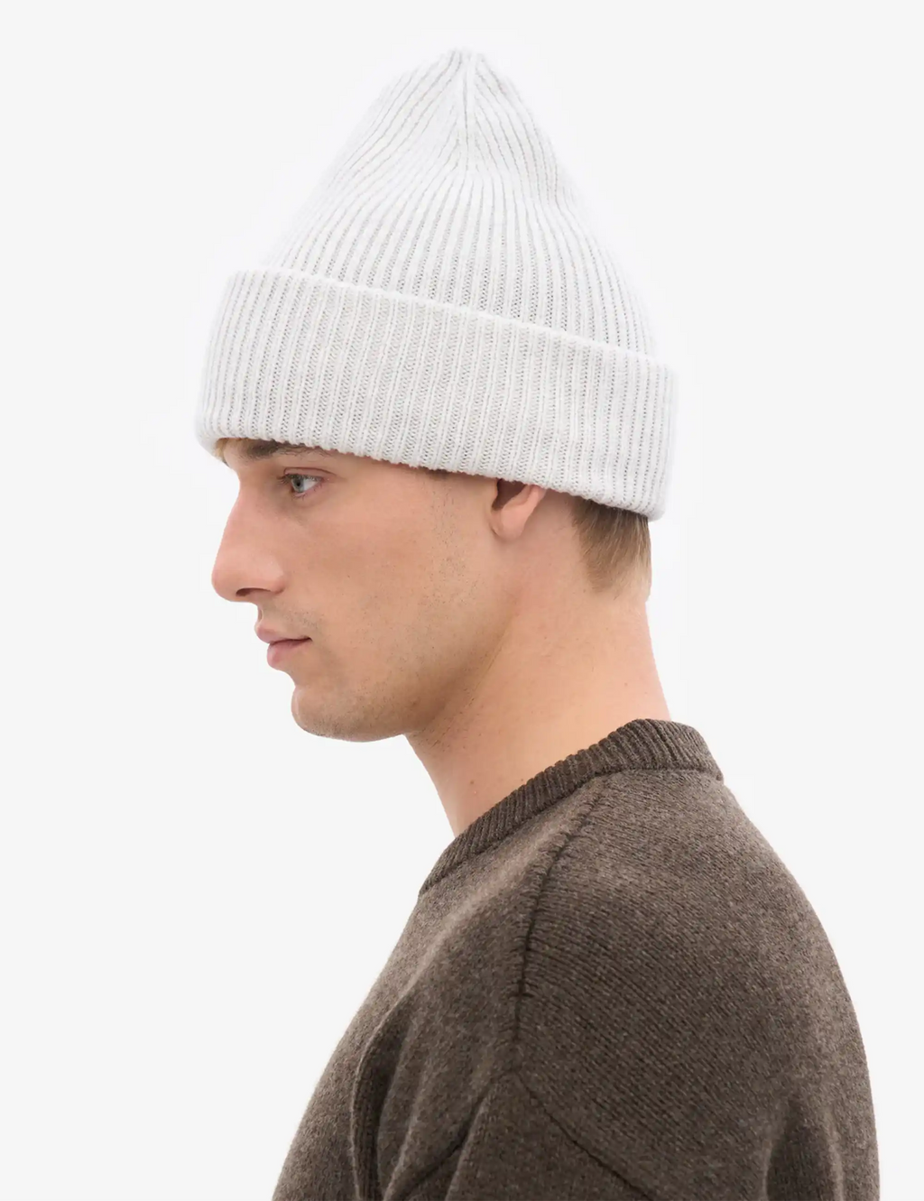 Merino Wool Chunky Beanie Hat - Snow Melange