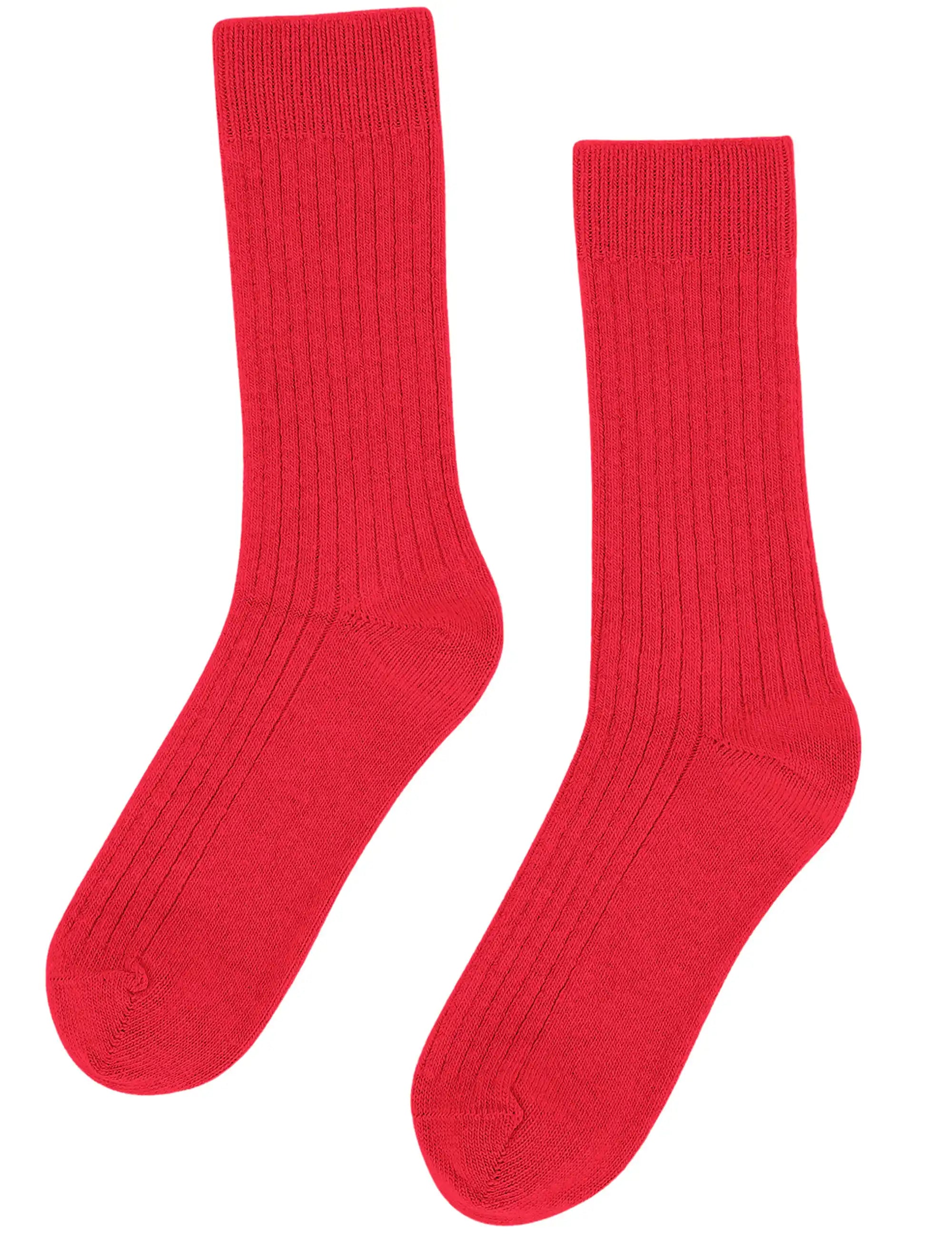Colorful Standard Merino Wool Blend Socks - Red Tangerine