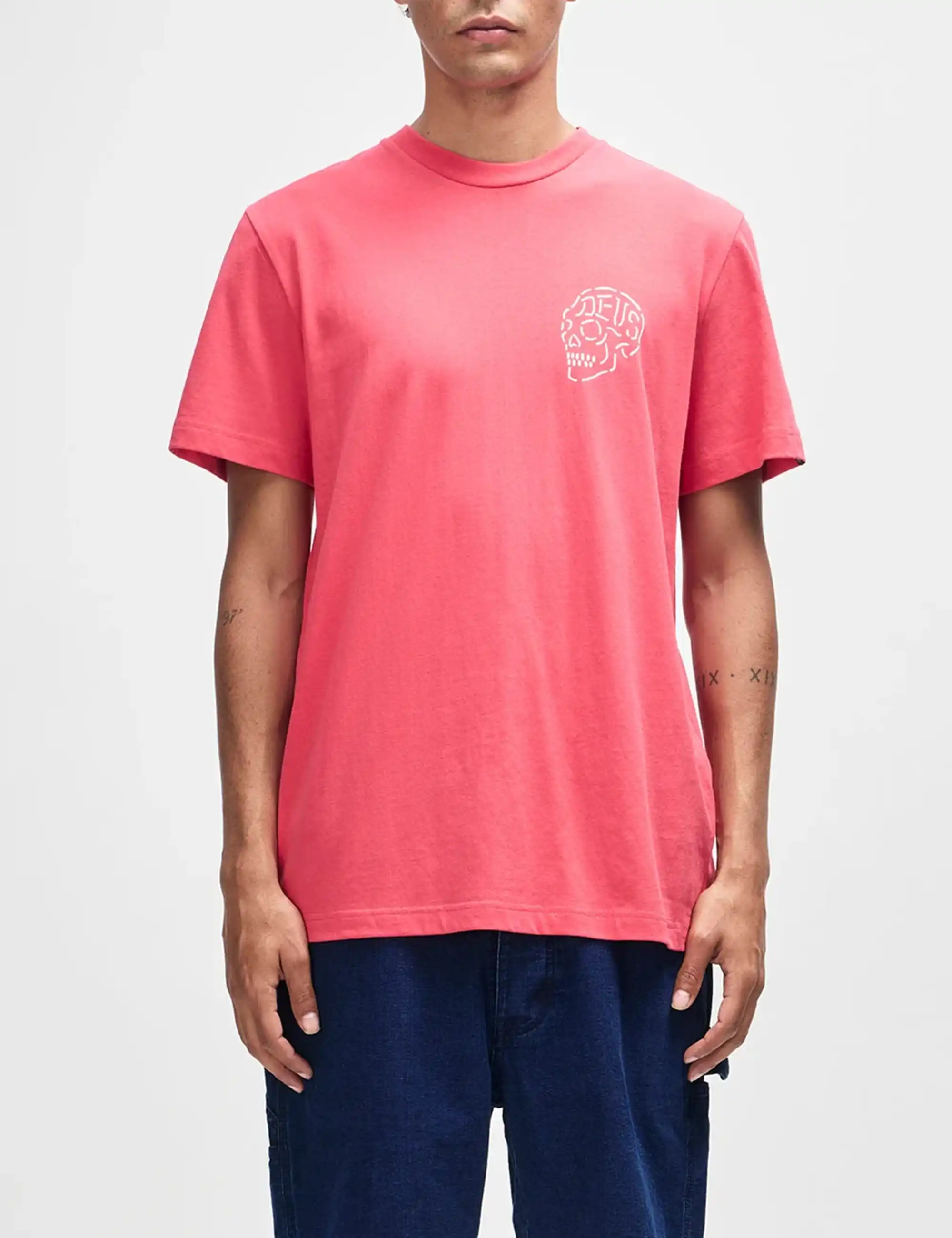 Deus Ex Machina Venice Skull T-Shirt - Melon Red