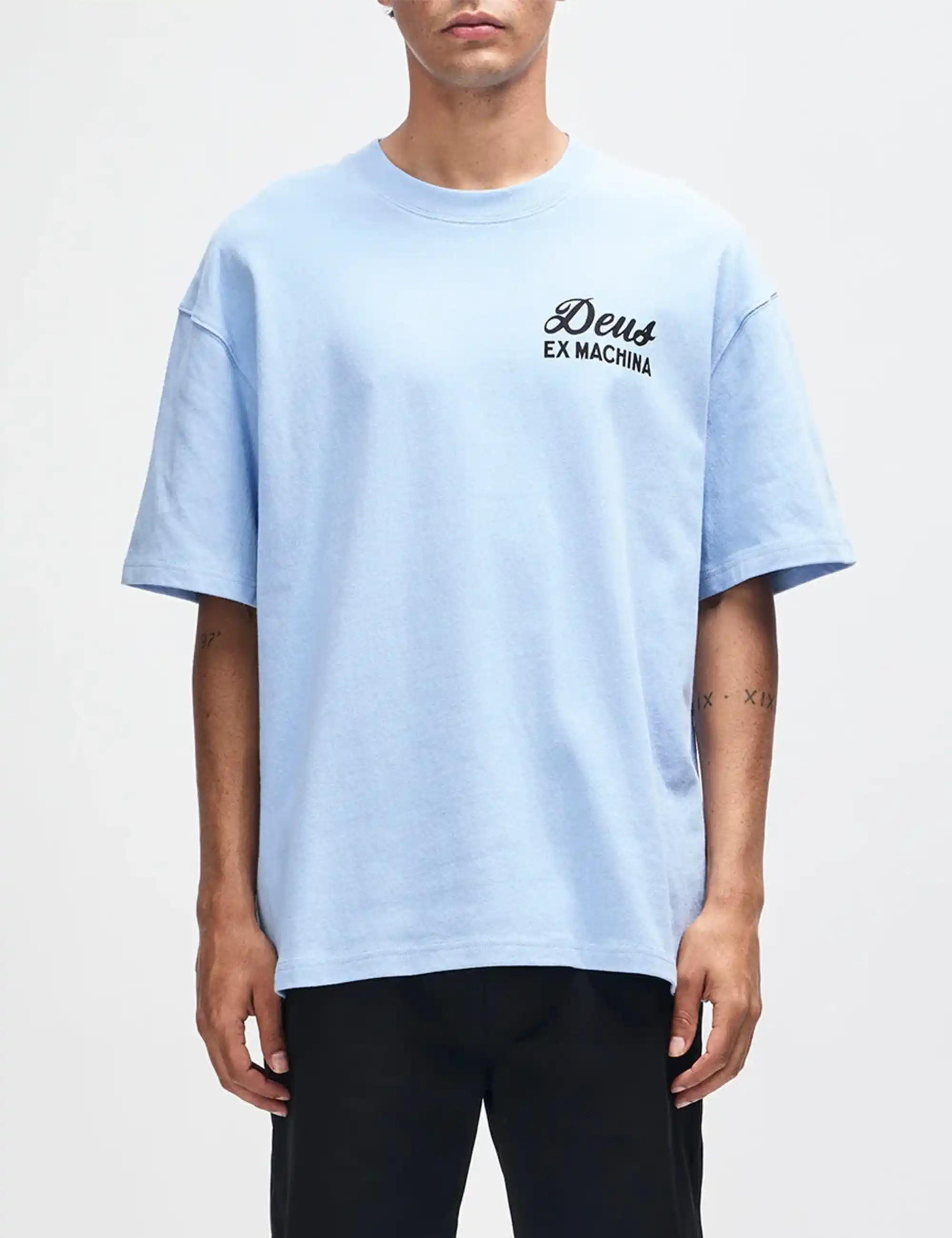 Deus Ex Machina Harajuku Sign T-Shirt - Cerulean Blue