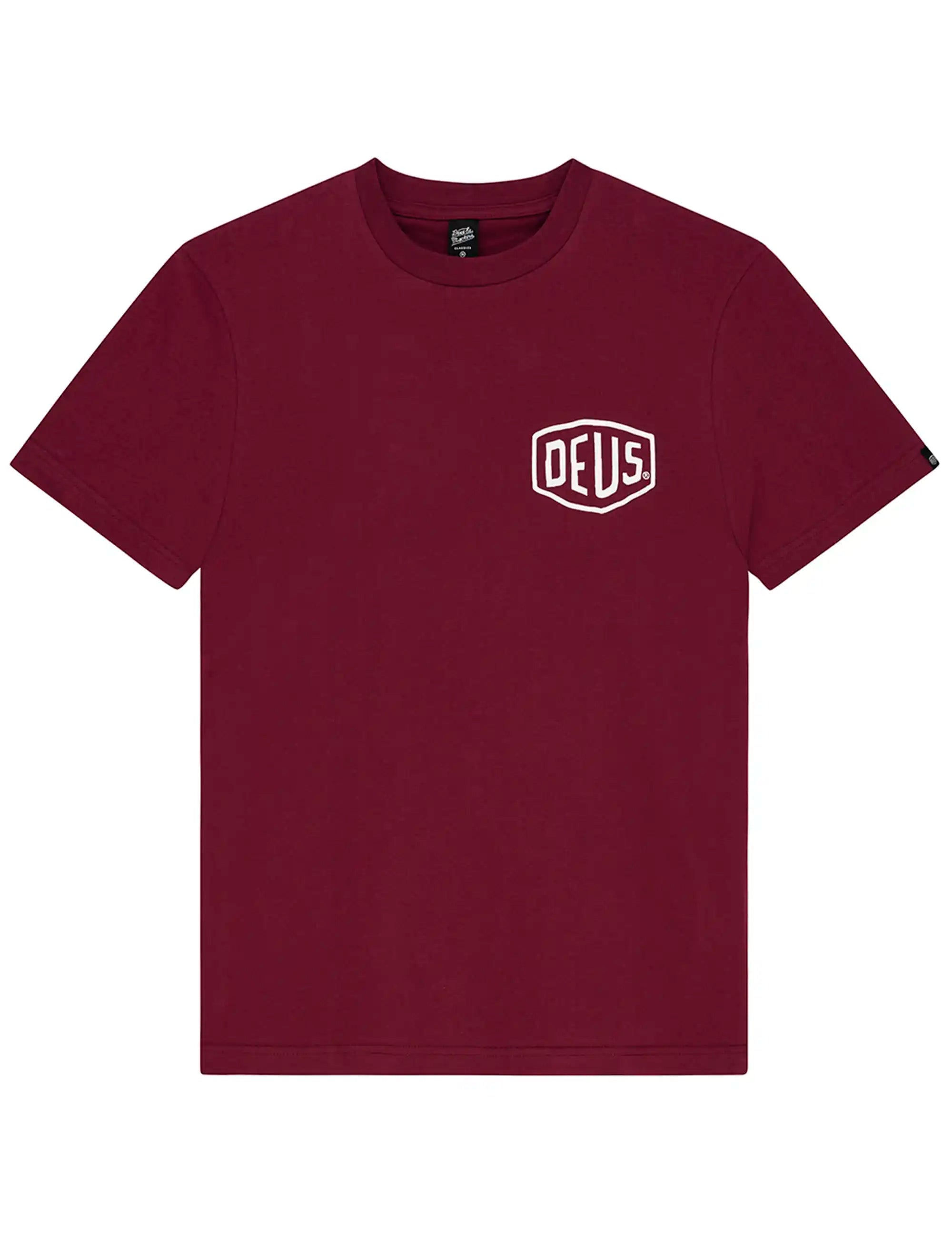 Deus Ex Machina Biarritz Address T-Shirt - Burgundy