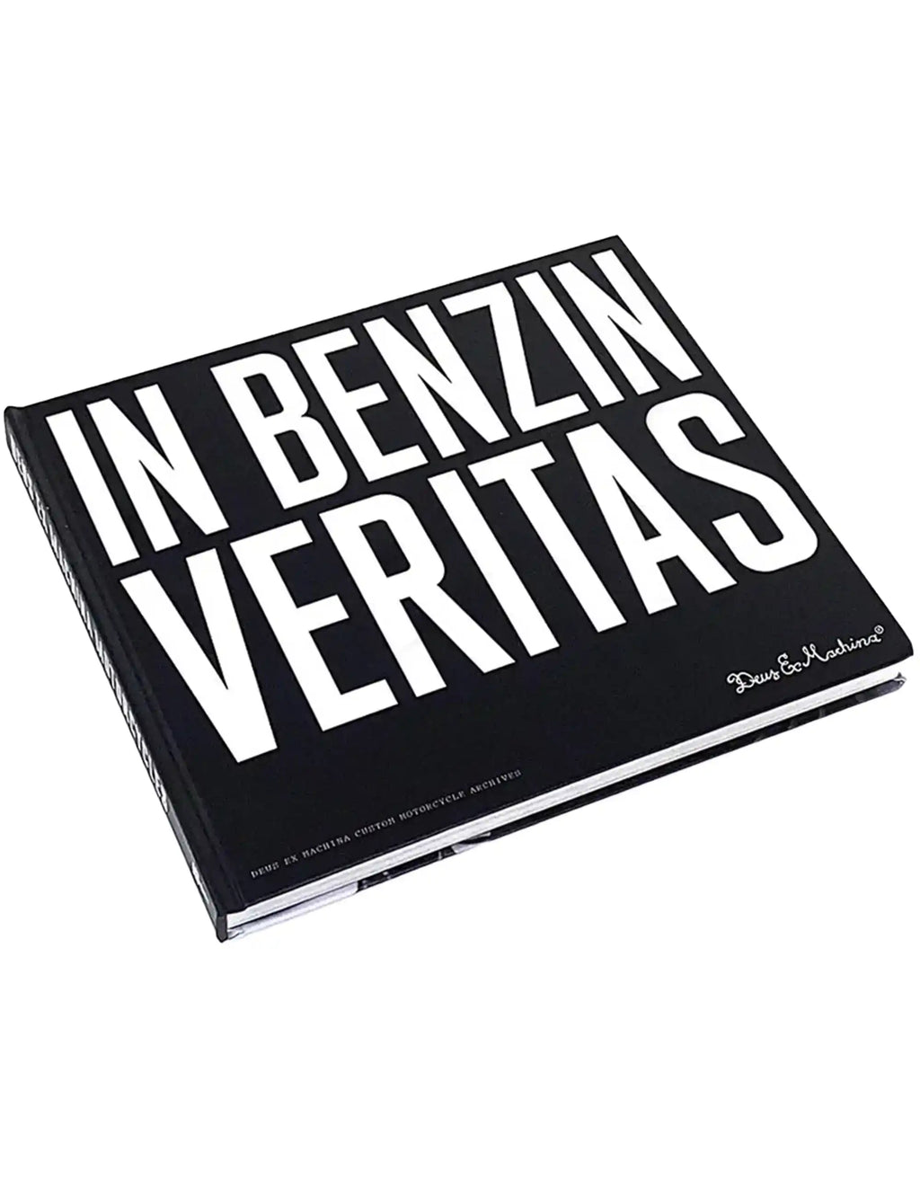 Deus Ex Machina 3.0 book, black cover with IN BENZIN VERITAS lettering