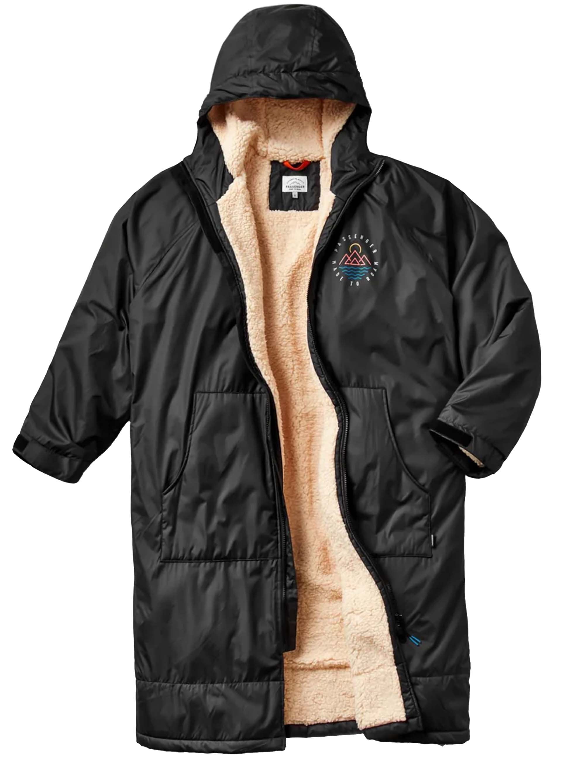 Passenger Escapism Sherpa Lined Changing Robe - Black