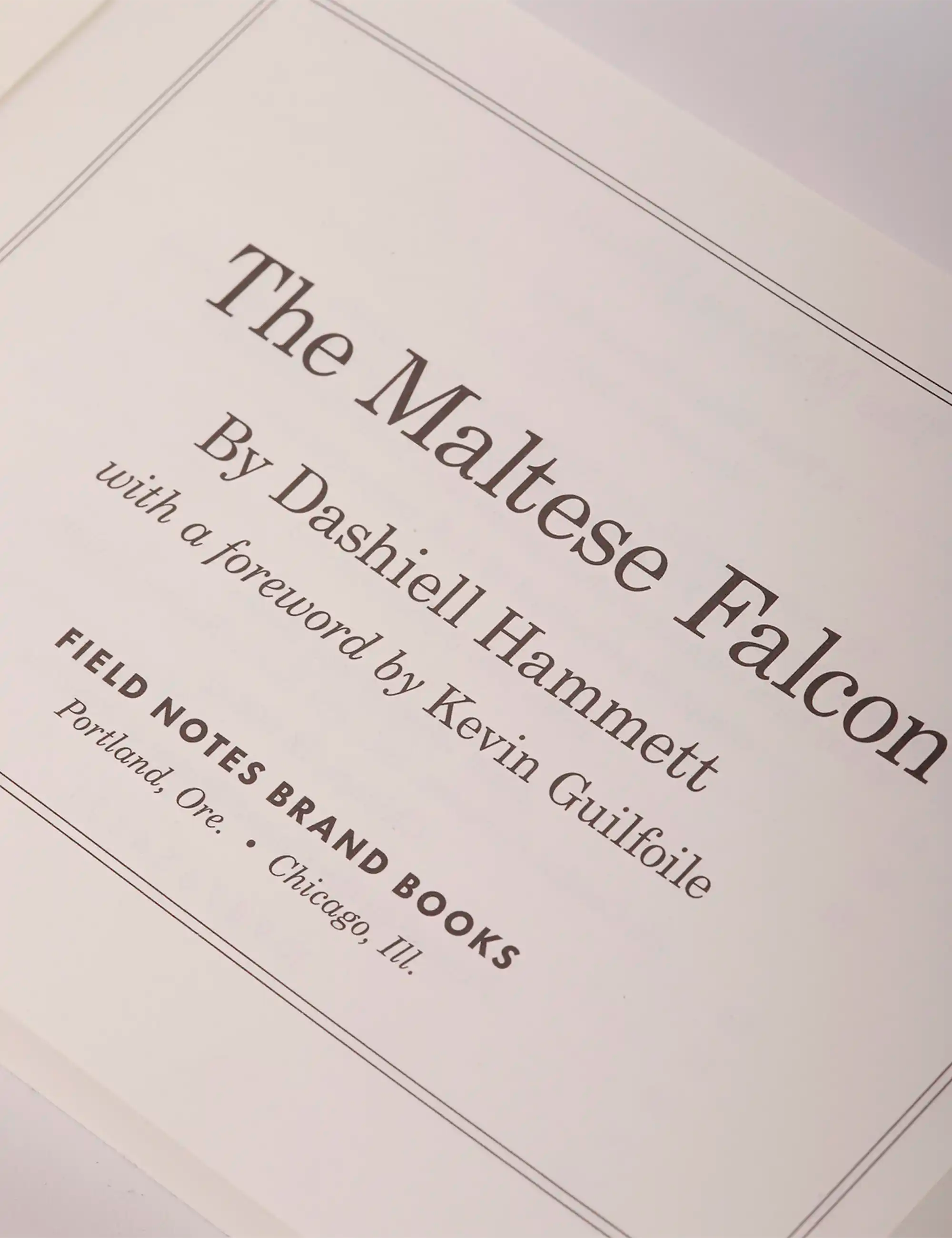 Field Notes The Maltese Falcon