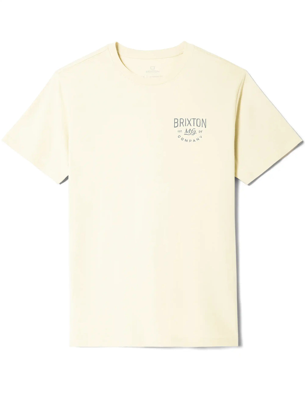 Cream crew-neck T-shirt with small chest logo print