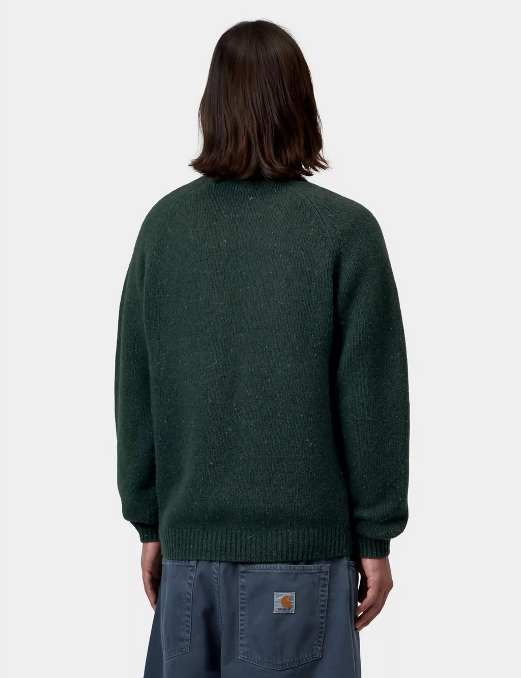 Anglistic Knit Crew Sweater - Speckled Dark Scarab