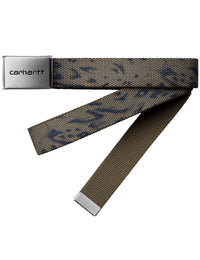 Clip Belt Chrome - Duck Feather Print, Cypress