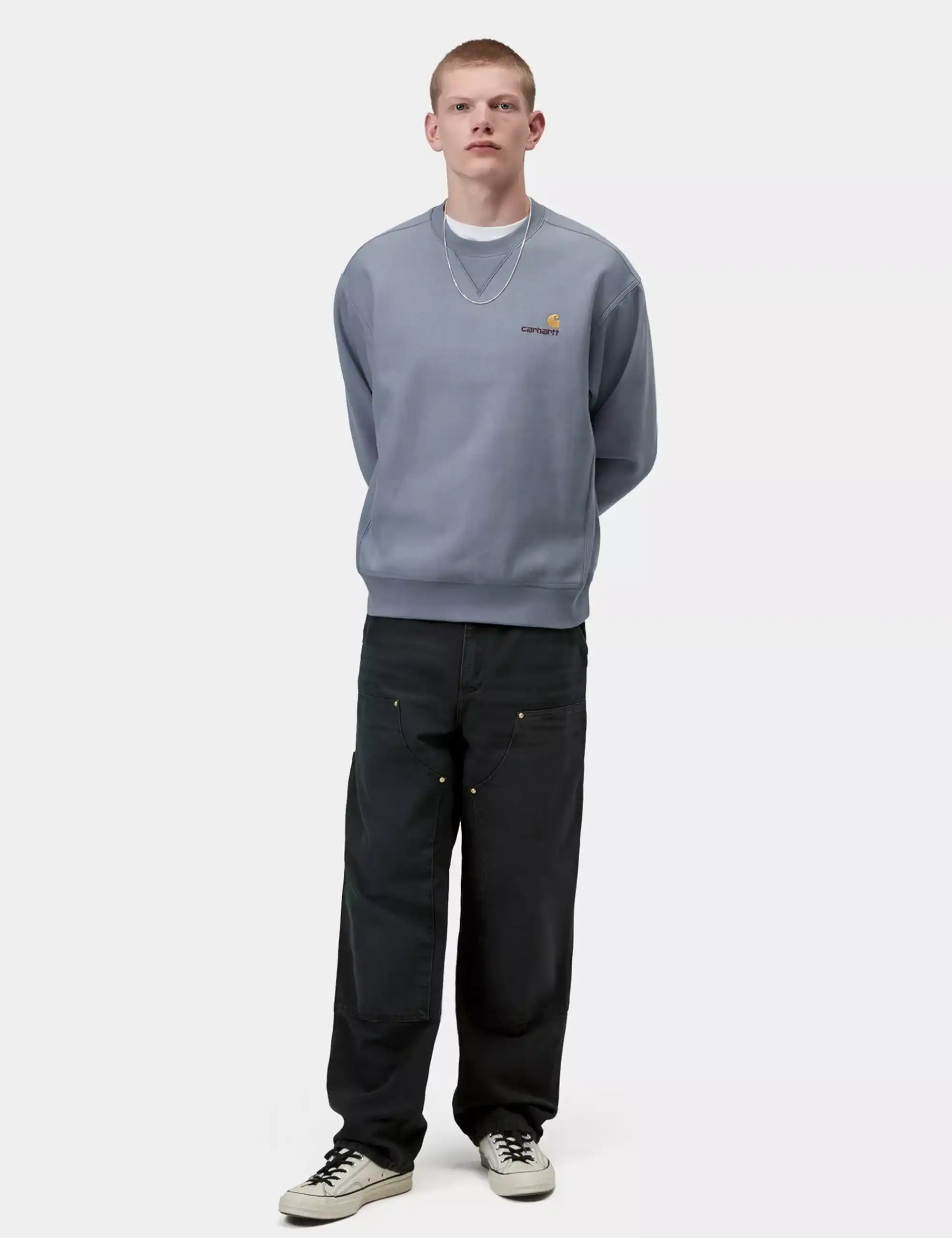 Carhartt WIP American Script Crew Sweatshirt - Shady Blue