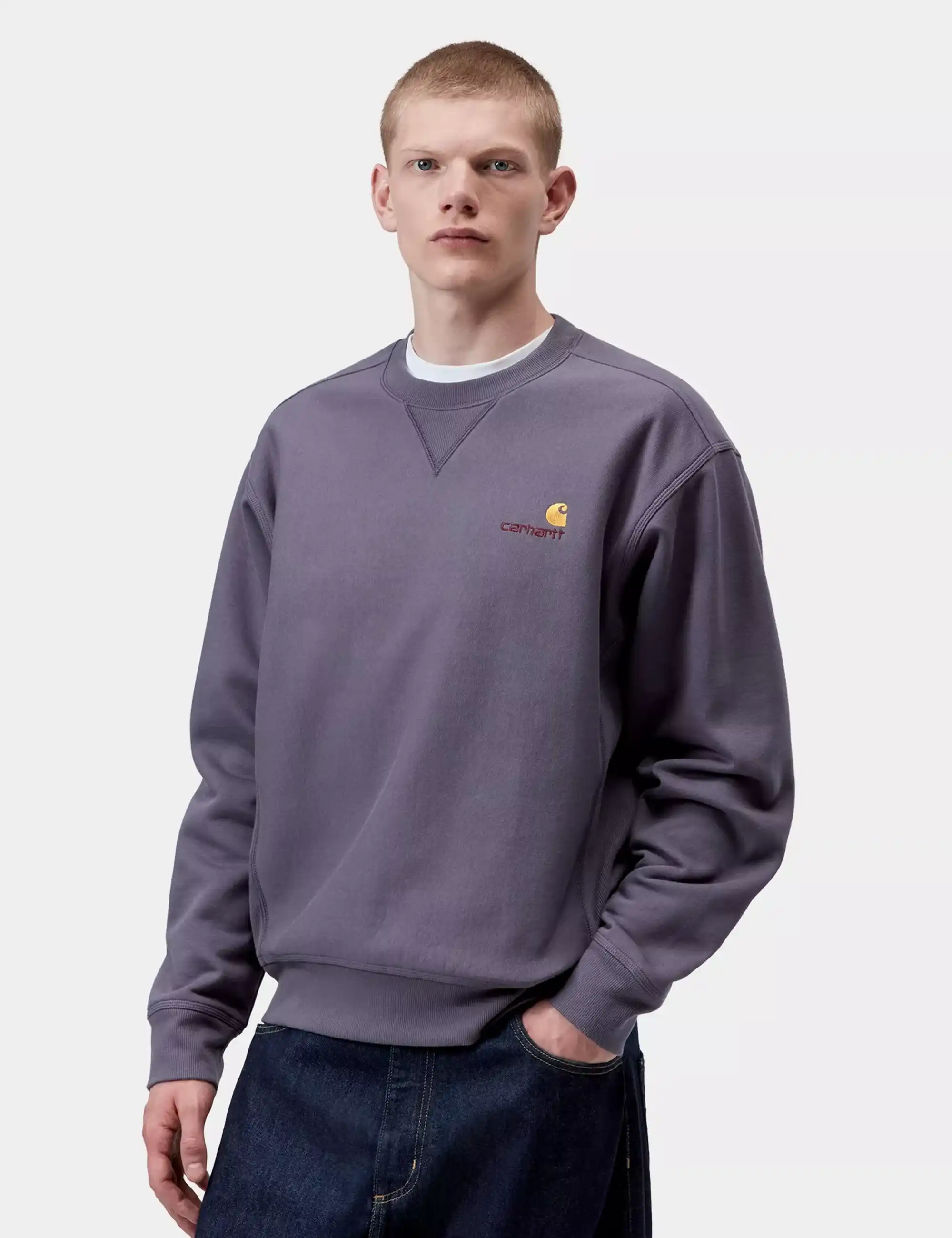Carhartt WIP American Script Crew Sweatshirt - Shady Purple
