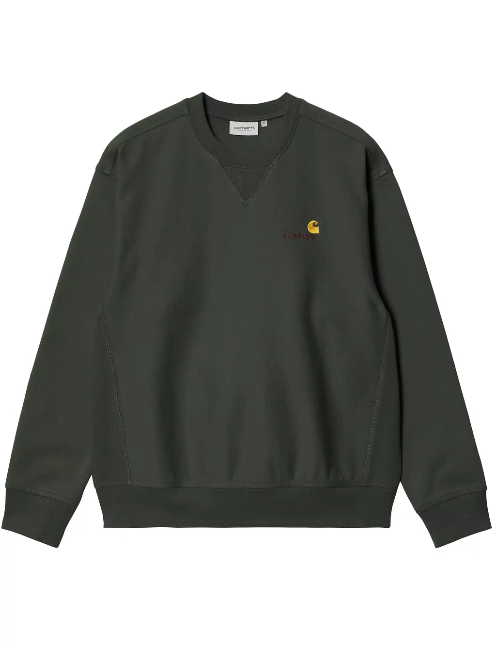 Carhartt WIP Raven dark green crewneck sweatshirt with chest script logo