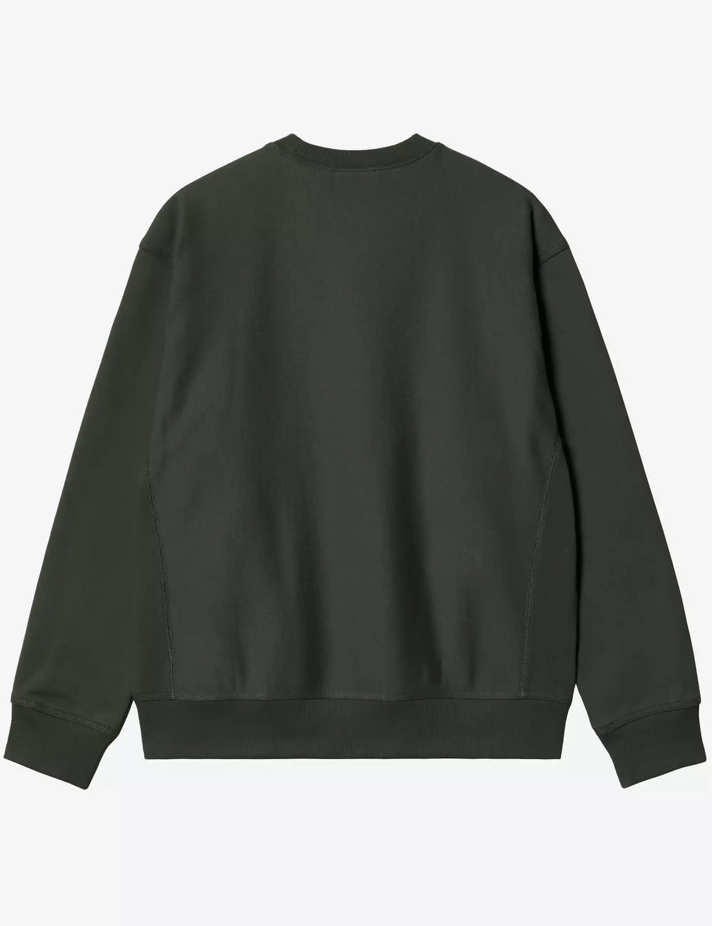 Carhartt WIP Raven dark green crewneck sweatshirt with ribbed cuffs and hem