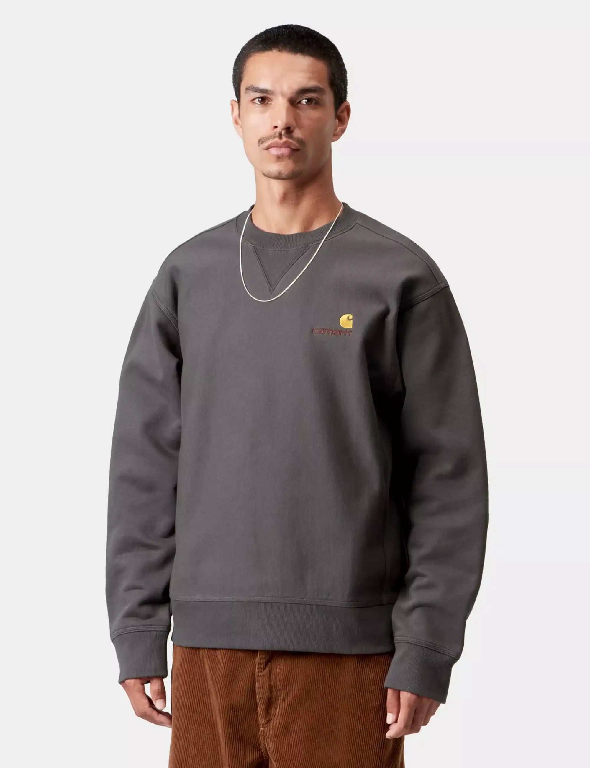 Carhartt WIP Carhartt WIP American Script Crew Sweatshirt - Graphite