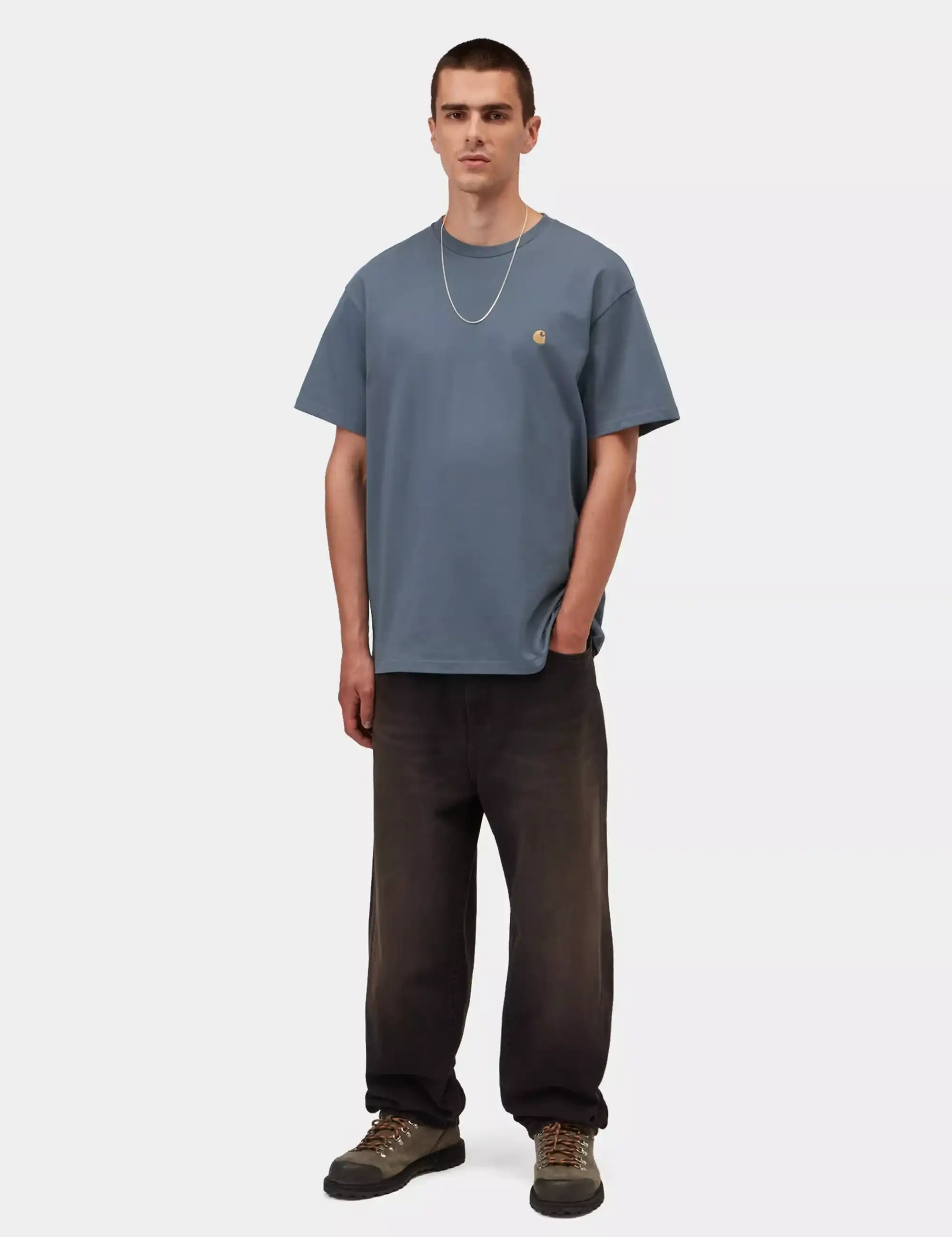 Carhartt WIP Chase T-Shirt - Icesheet/Gold
