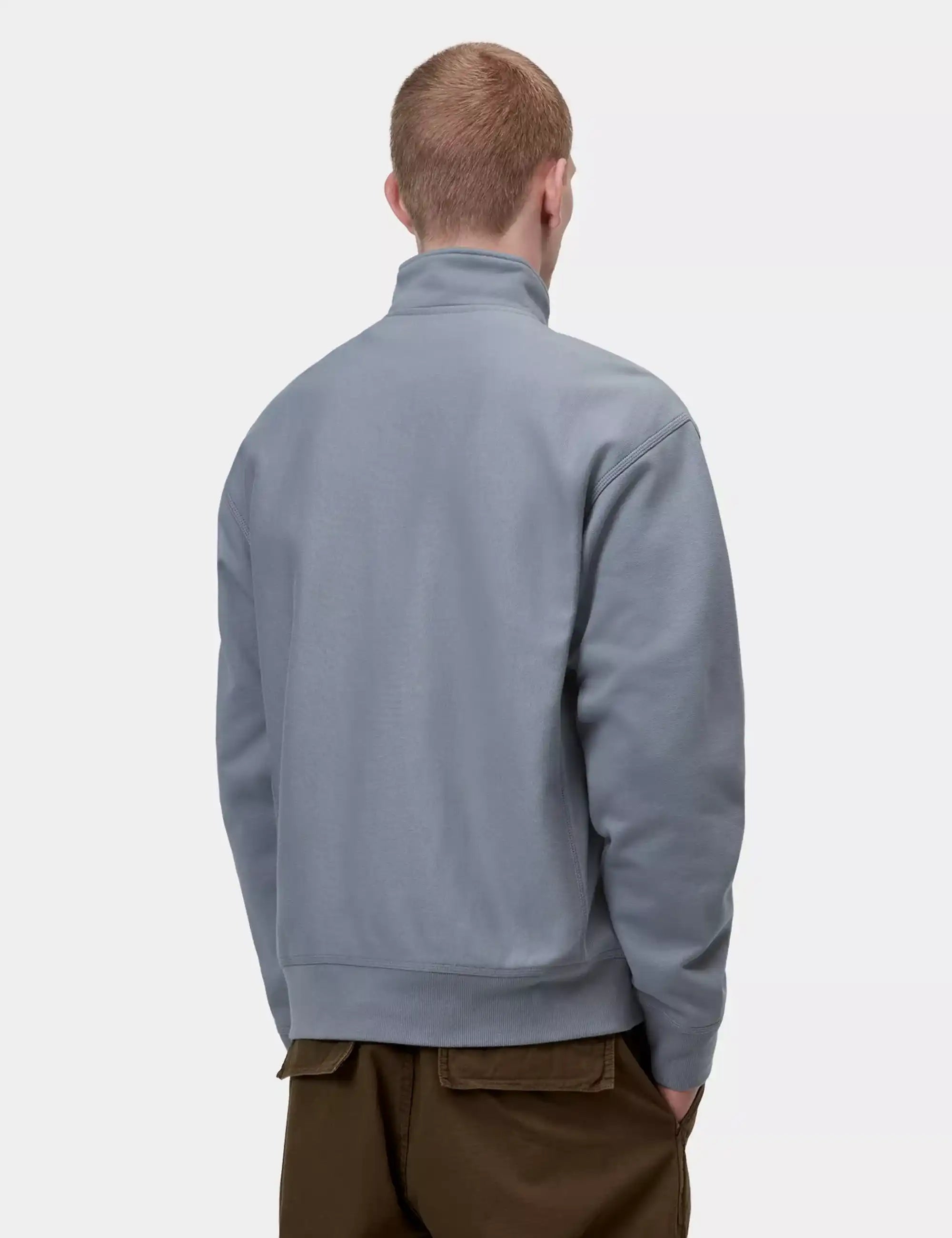 Carhartt WIP American Script Half Zip Sweatshirt - Shady Blue