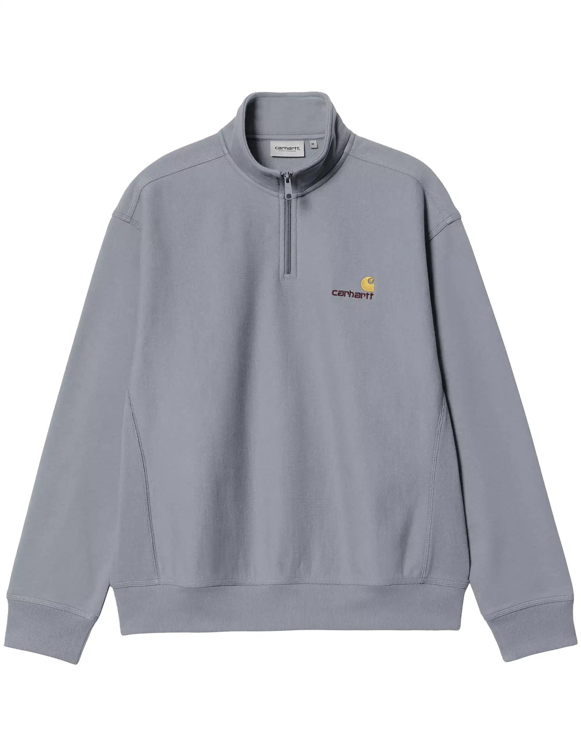 Carhartt WIP American Script Half Zip Sweatshirt - Shady Blue