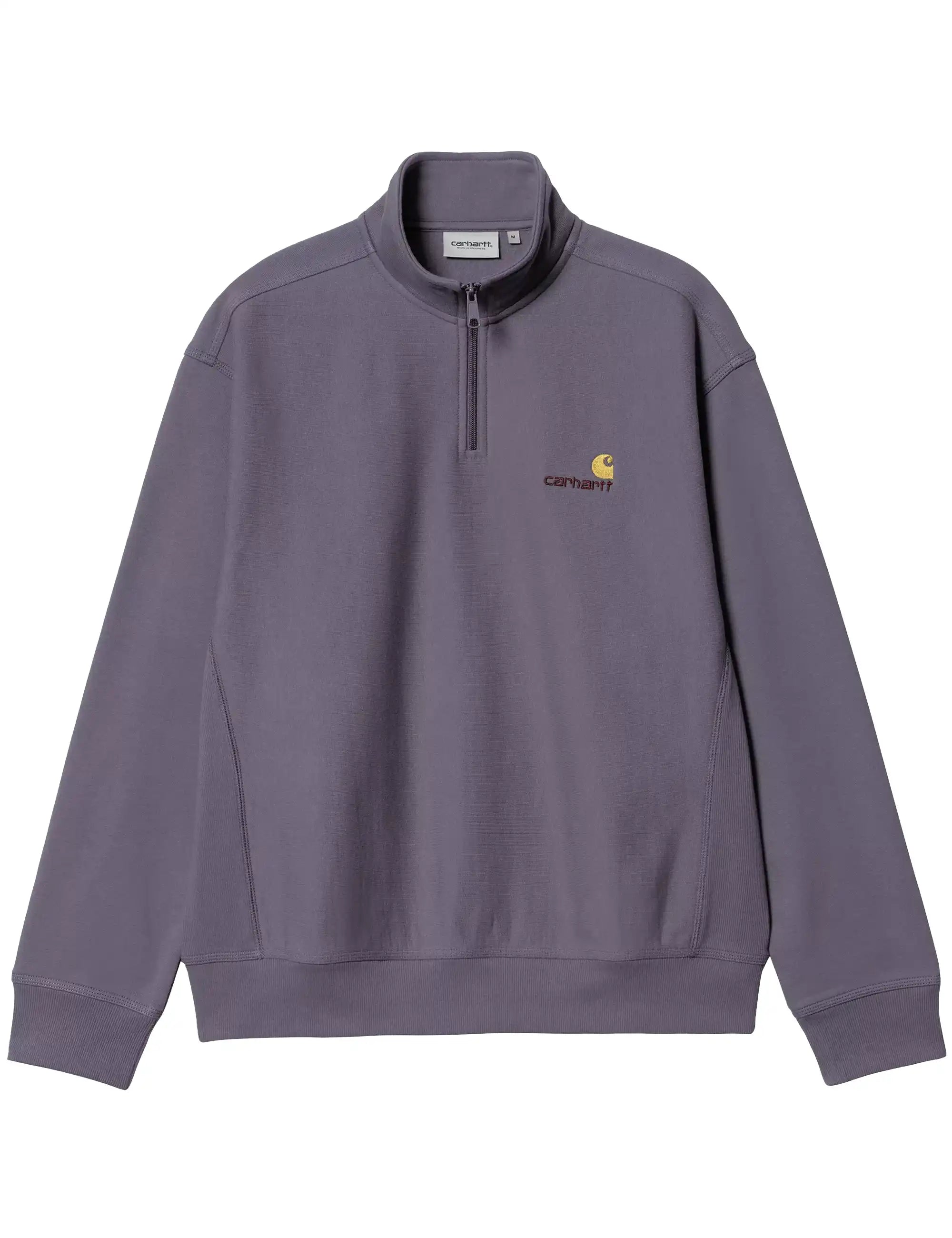 Carhartt WIP American Script Half Zip Sweatshirt - Shady Purple
