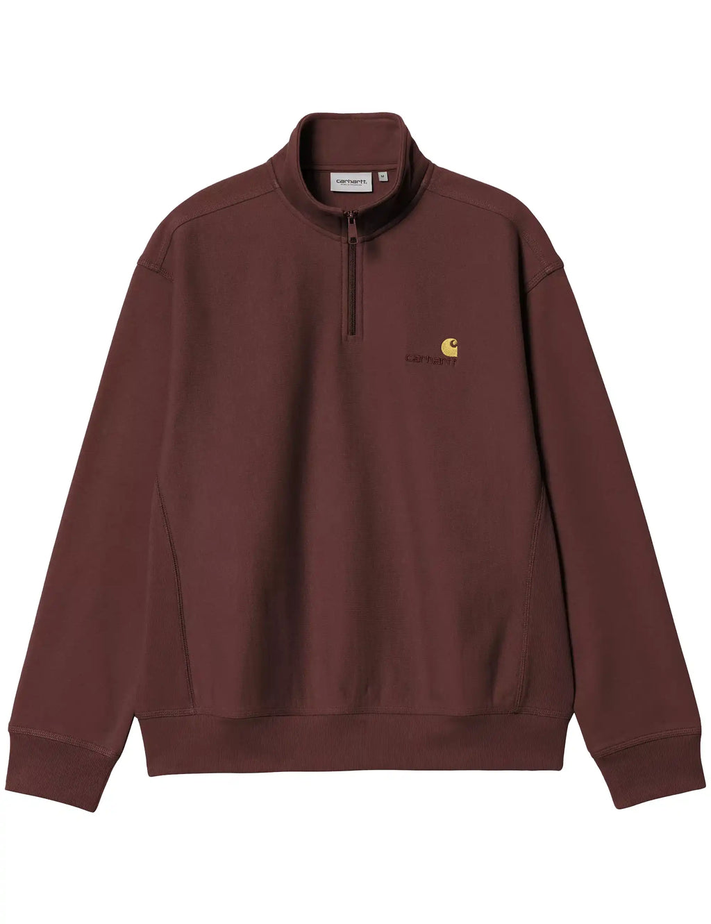 Amarone maroon half-zip sweatshirt with ribbed cuffs and small chest logo