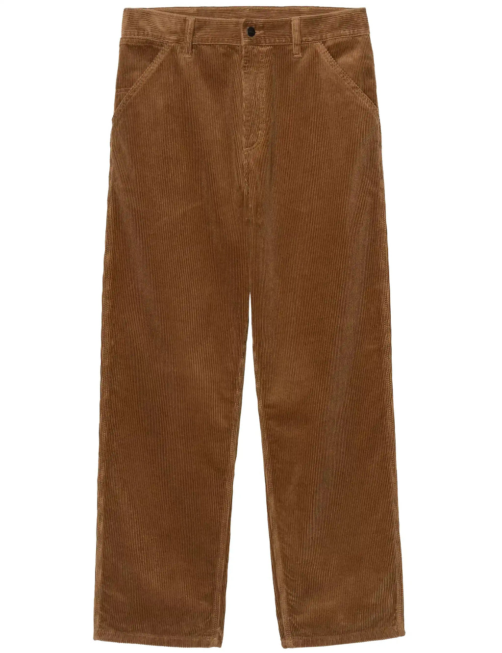 Carhartt WIP Simple pants in WIP H Brown corduroy, button-front and side pockets
