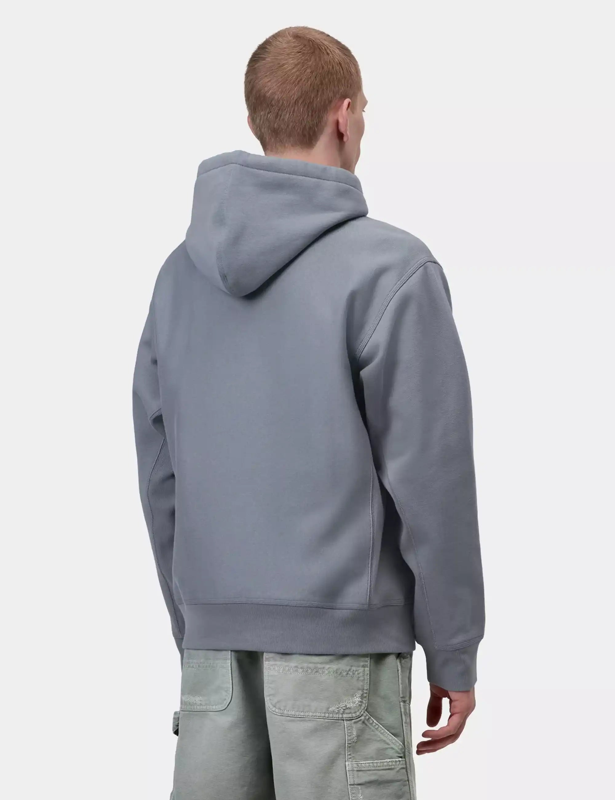 Carhartt WIP American Script Hooded Sweatshirt - Shady Blue