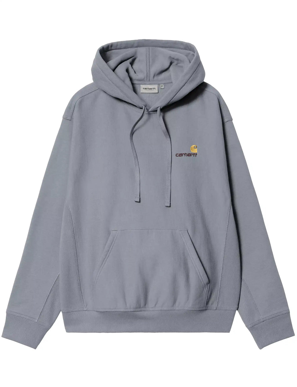 Shady blue hoodie with drawstring hood, kangaroo pocket, and chest logo