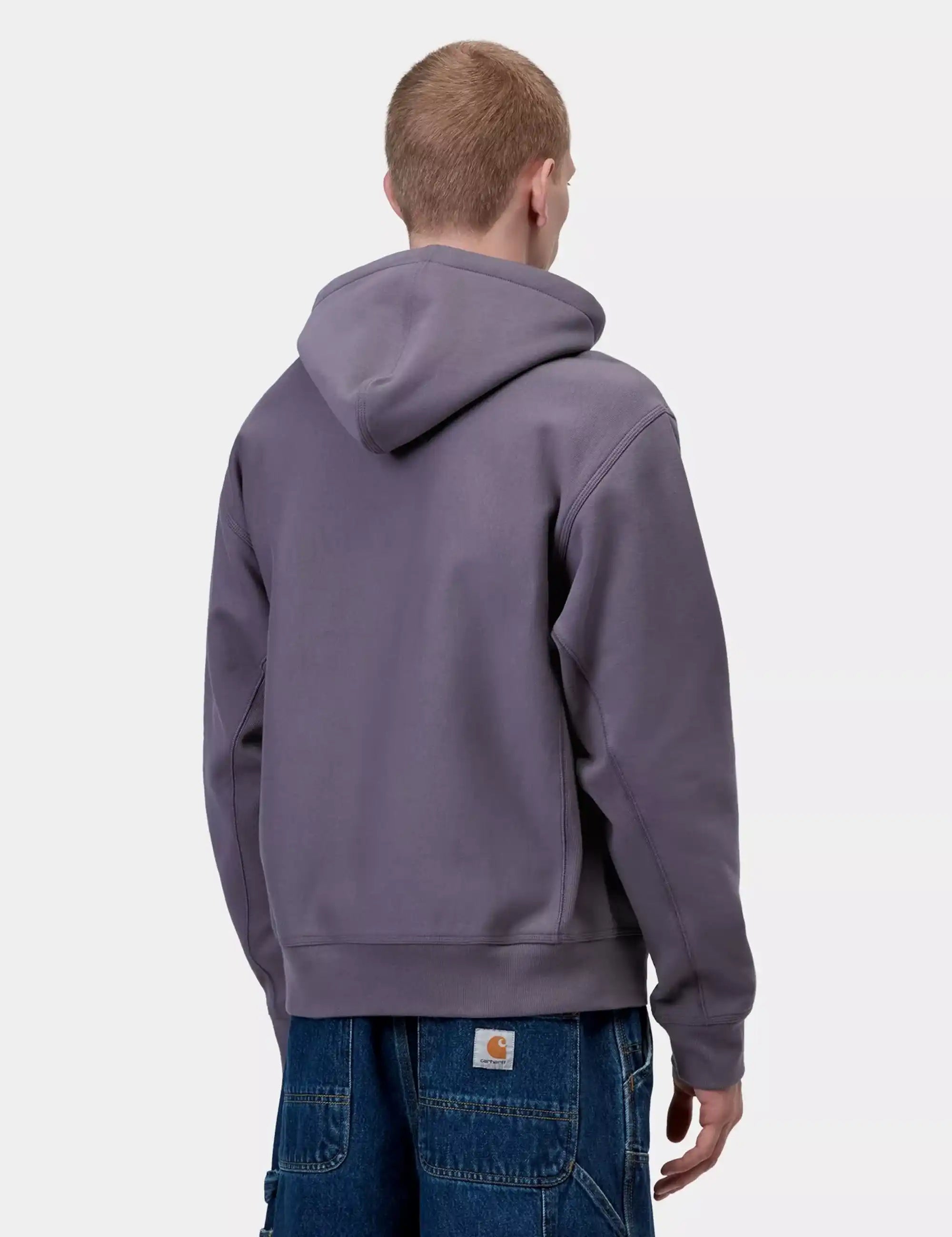 Carhartt WIP American Script Hooded Sweatshirt - Shady Purple
