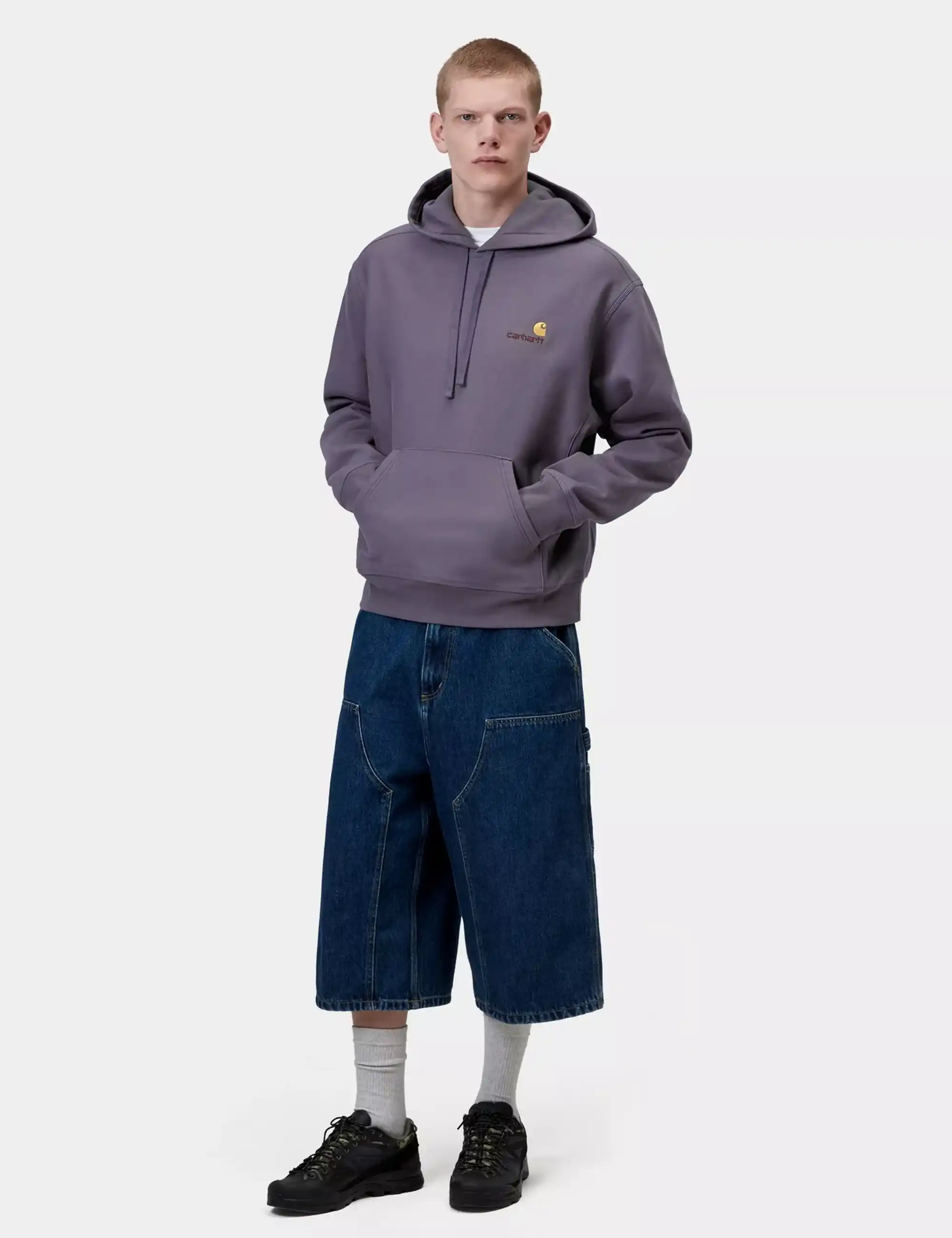 Carhartt WIP American Script Hooded Sweatshirt - Shady Purple