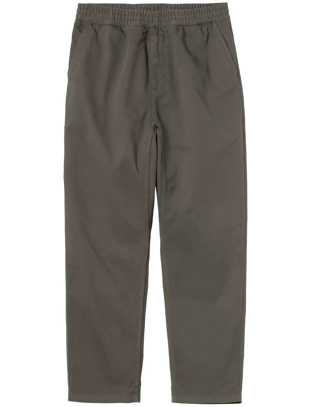 Olive Flint pant with elastic waistband and straight, relaxed legs
