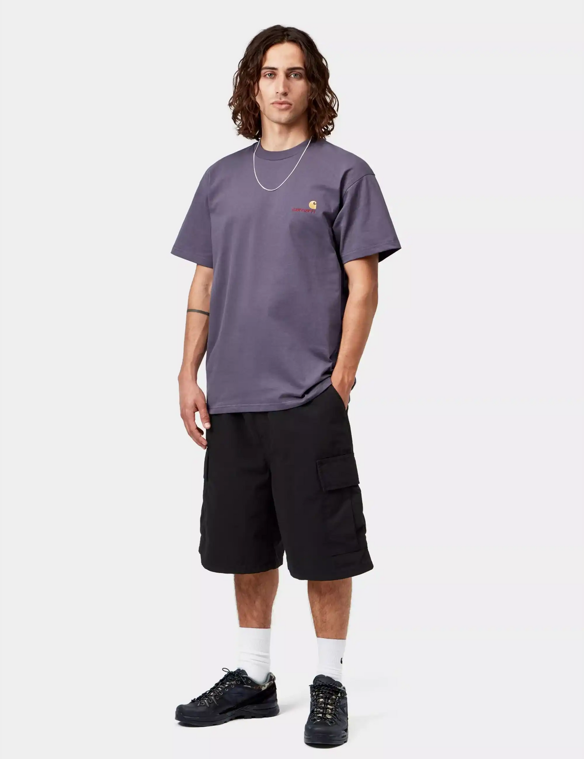 Carhartt WIP American Script T-Shirt - Shady Purple