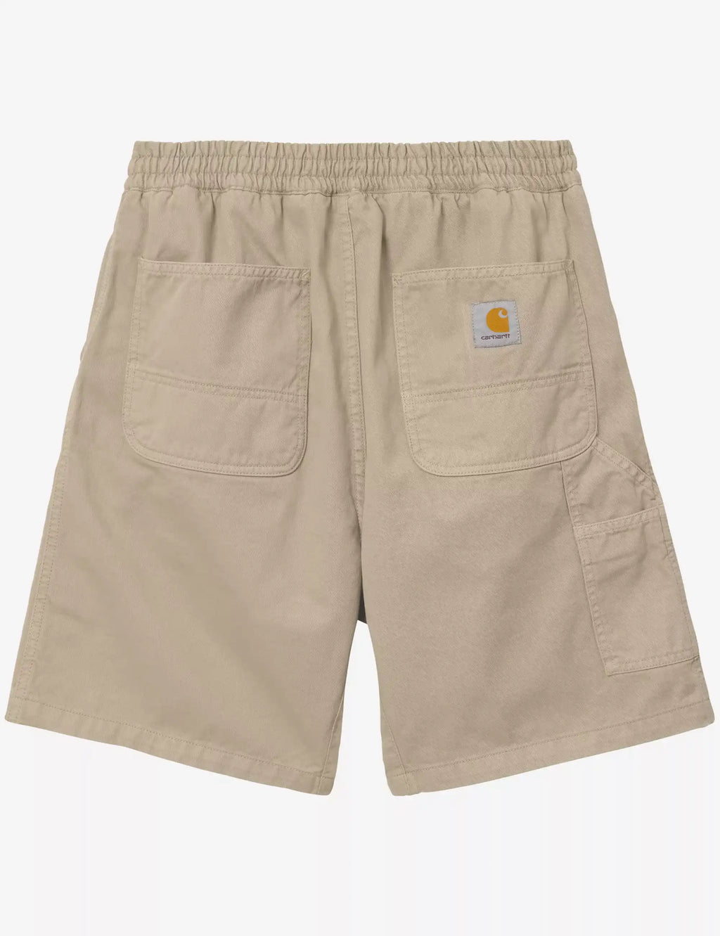 Flint beige shorts with elastic waistband and two front patch pockets