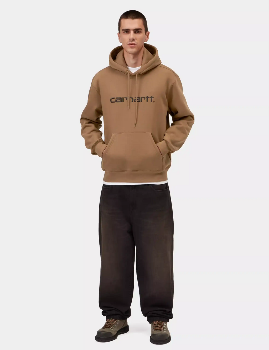 Carhartt WIP Carhartt Hooded Sweatshirt in WIP H Brown/Black — detail 4