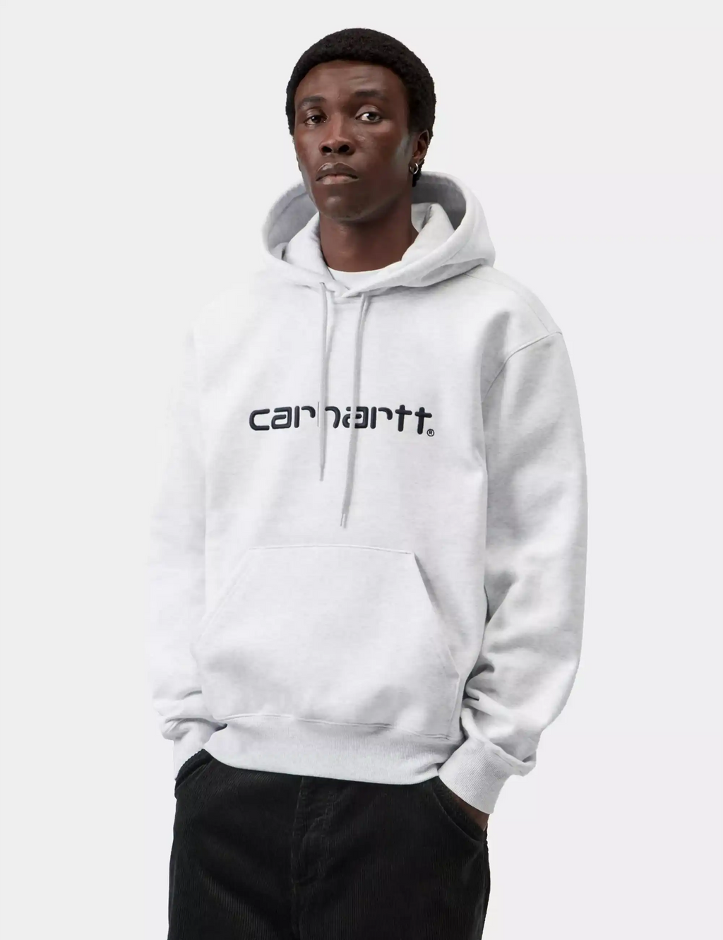 Carhartt WIP Carhartt Hooded Sweatshirt in Ash Heather/Graphite — detail 1