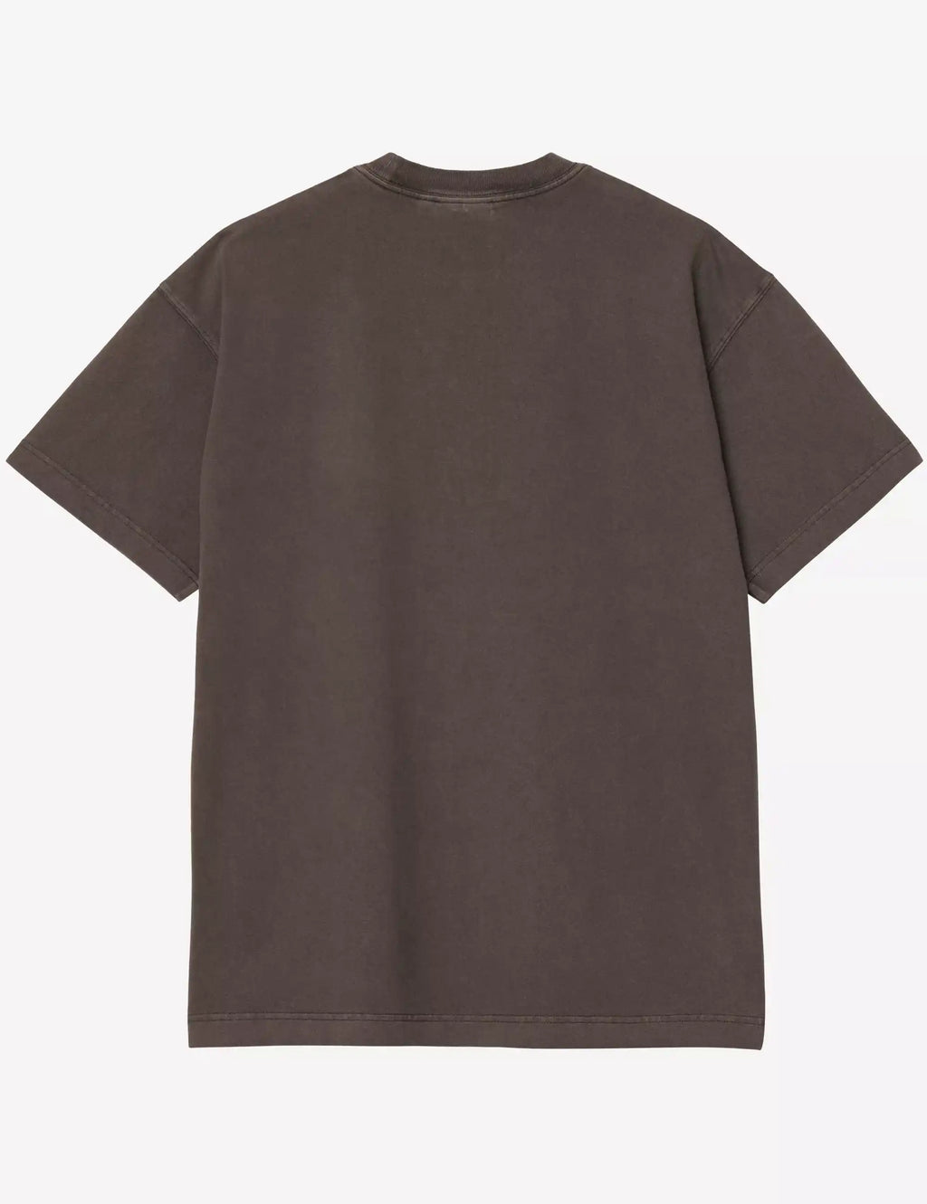 Dark tobacco brown Vista T-shirt back view with crew neck and short sleeves