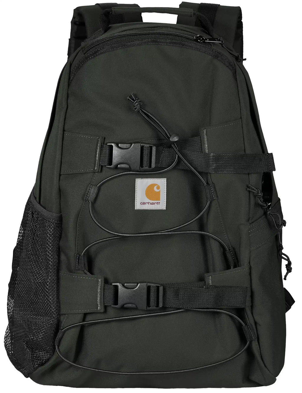 Kickflip 25L backpack in dark gray/black with front organizer pocket and Carhartt patch