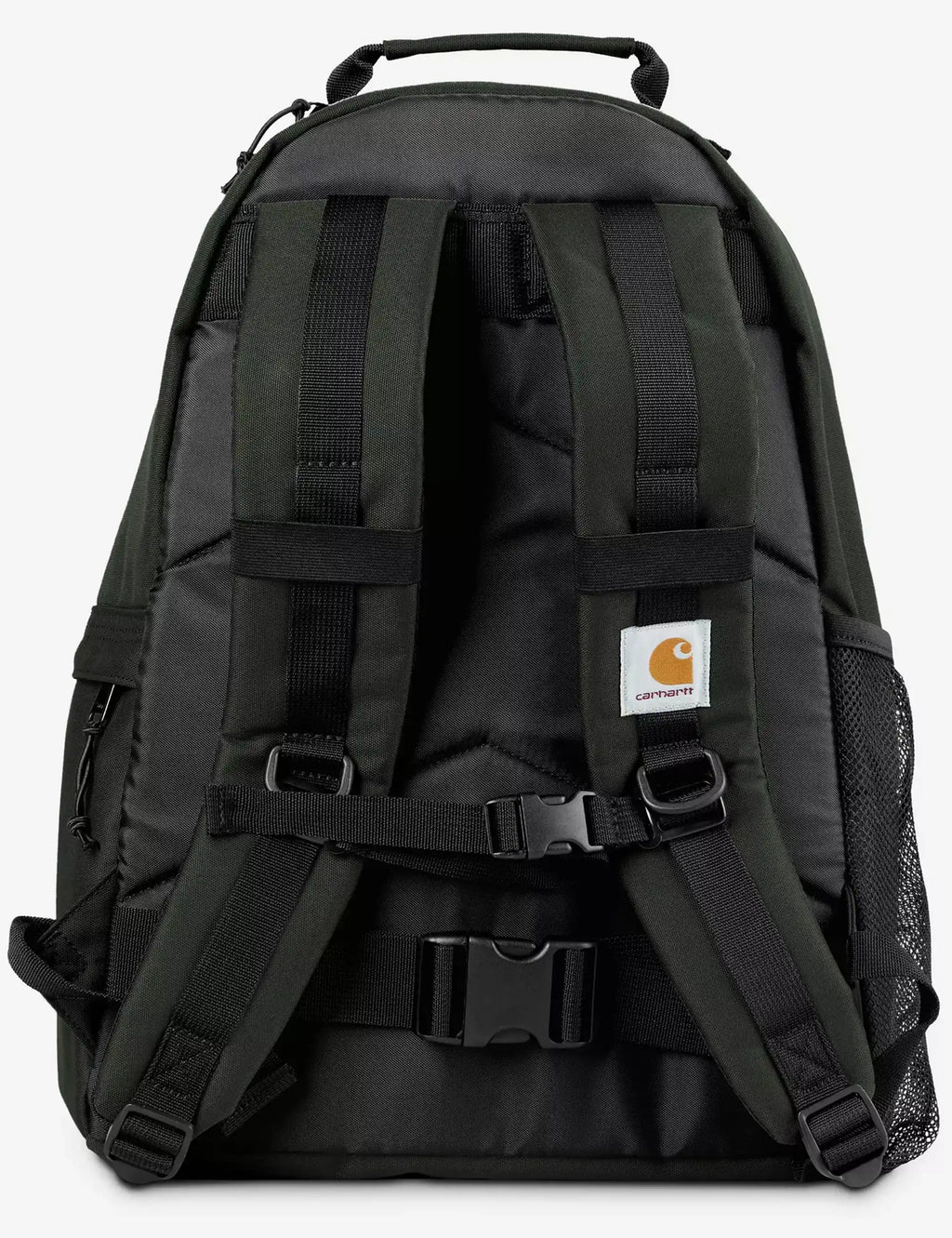Kickflip 25L backpack with black padded shoulder straps, front crossbelt and Carhartt patch