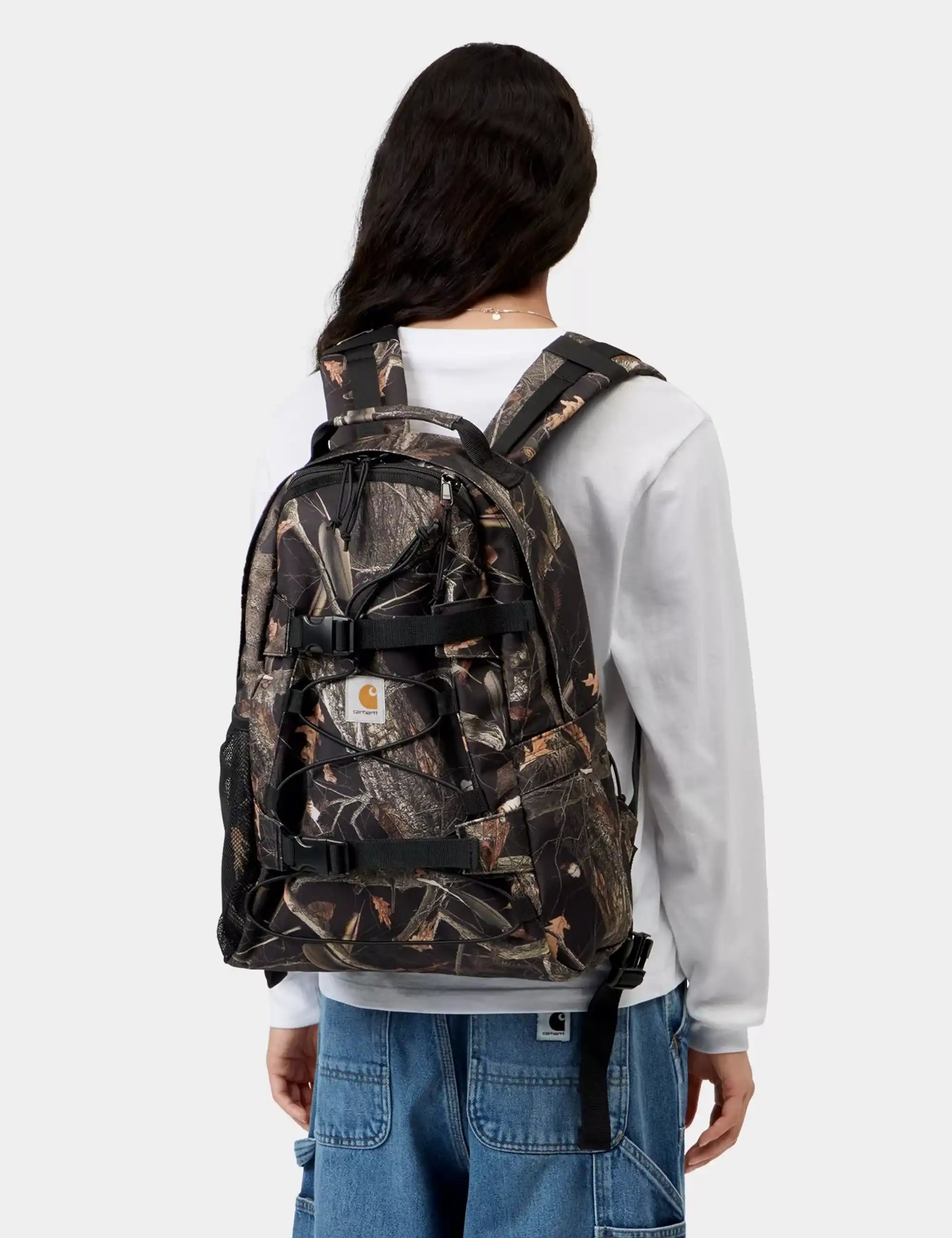Carhartt WIP Kickflip Backpack 25L - Camo Feather Tree, Black